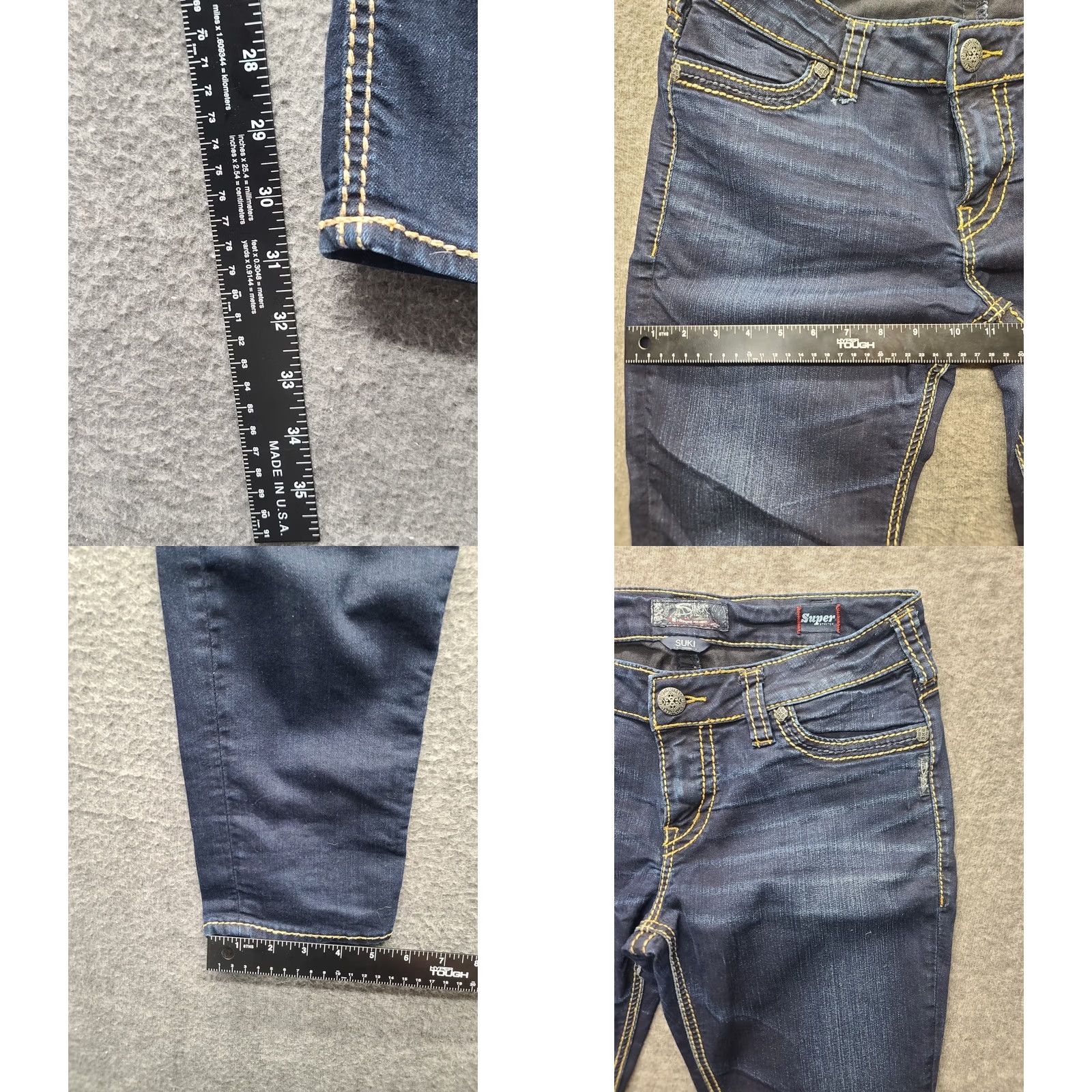 Silver Jeans Co. Silver Jeans Women 32x31 Suki Mid Rise Skinny Fit Distressed Super Stretch Denim Jeans Blue 5-Pocket Womens Size 24" / US 00 / IT 34 - 8 Thumbnail