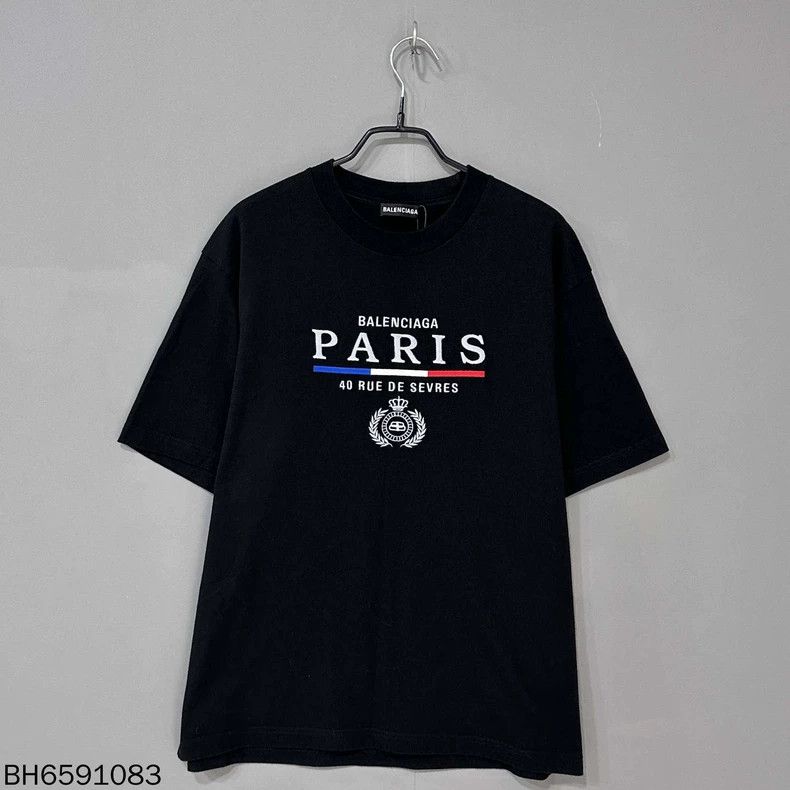 Balenciaga Balenciaga Black Embroidered Wheat Short Sleeve Size US S / EU 44-46 / 1 - 1 Thumbnail