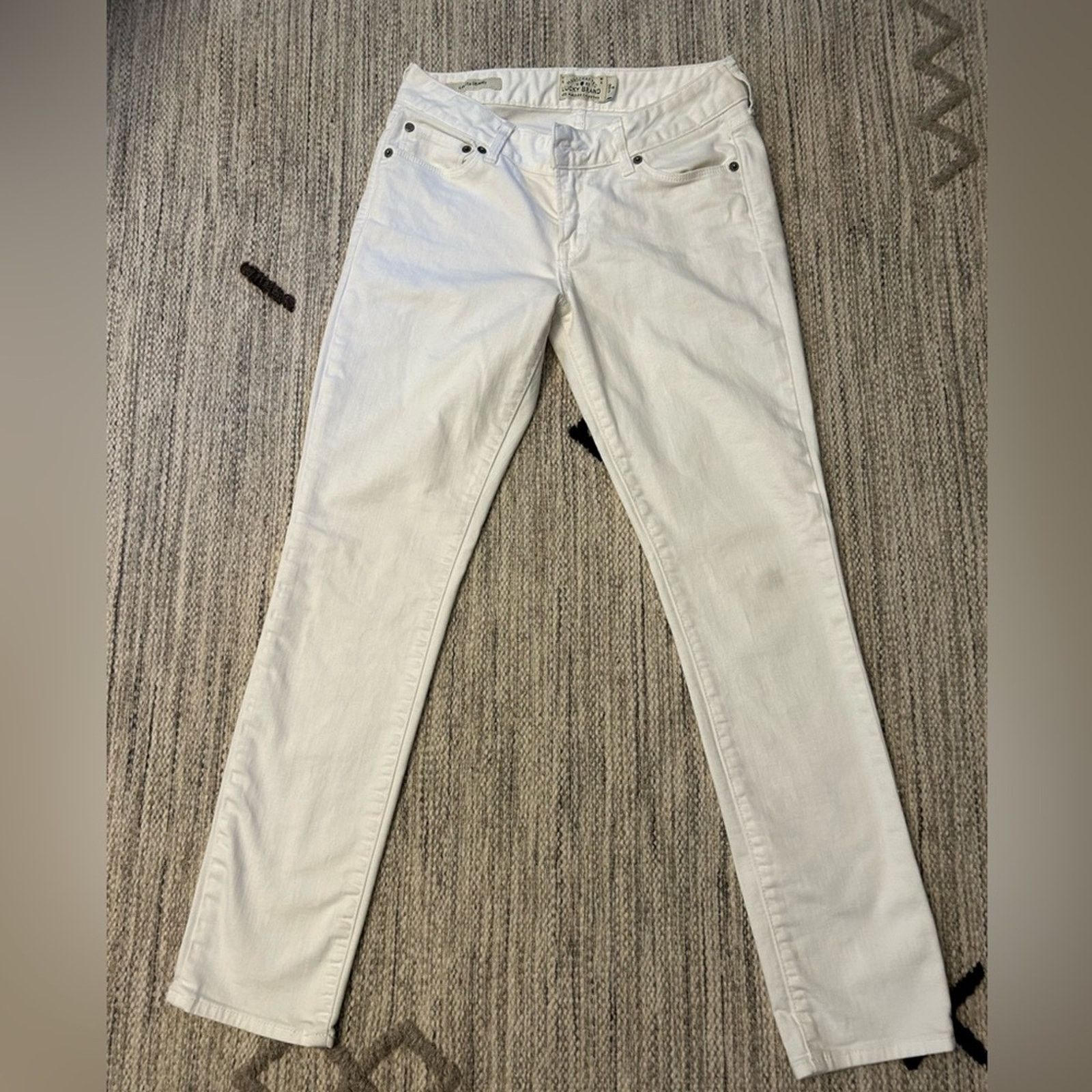 Lucky Brand Lucky Jeans Women’s 2/26 White Lolita Skinny Mid Rise Denim Size 26" / US 2 / IT 38 - 1 Thumbnail