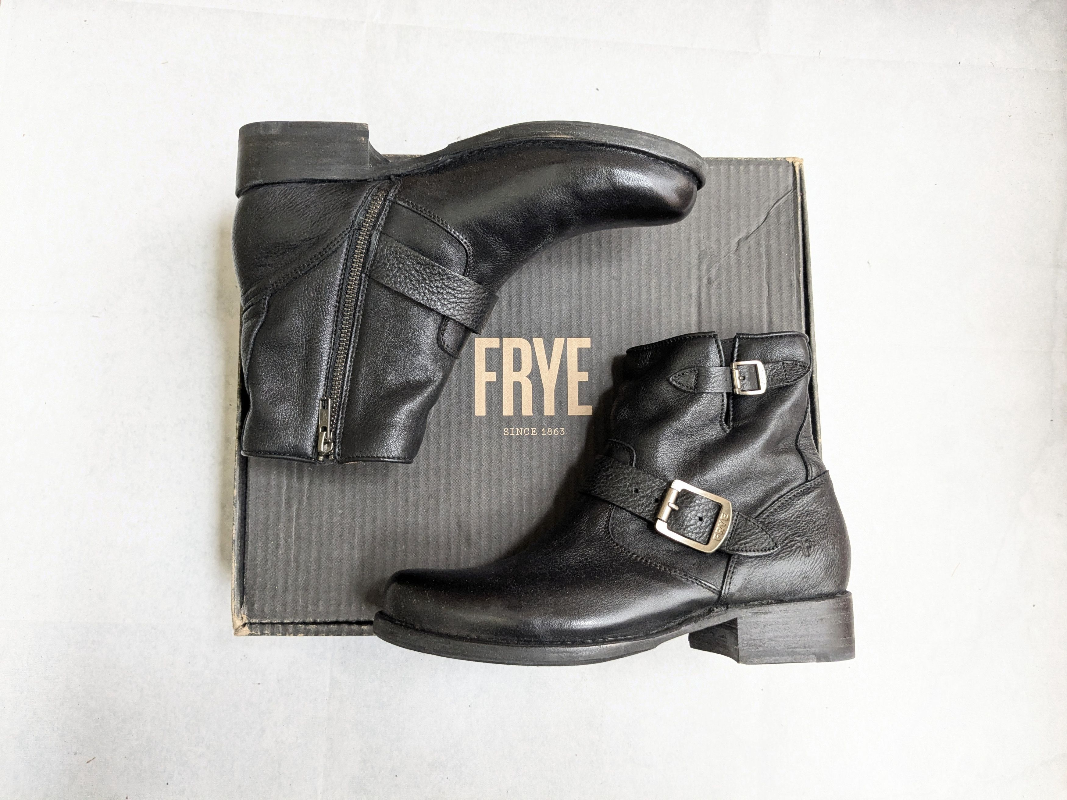 Frye Frye Engineer Boots Black Leather 7.5 Motorcycle Biker Size US 7.5 / EU 40-41 - 1 Thumbnail