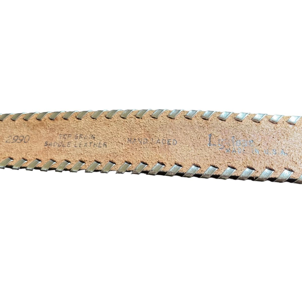 If Six Was Nine × Le Grande Bleu (L.G.B.) Kapital Style 70s Lyntone Hand Tooled Solid Leather Belt Size ONE SIZE - 8 Thumbnail