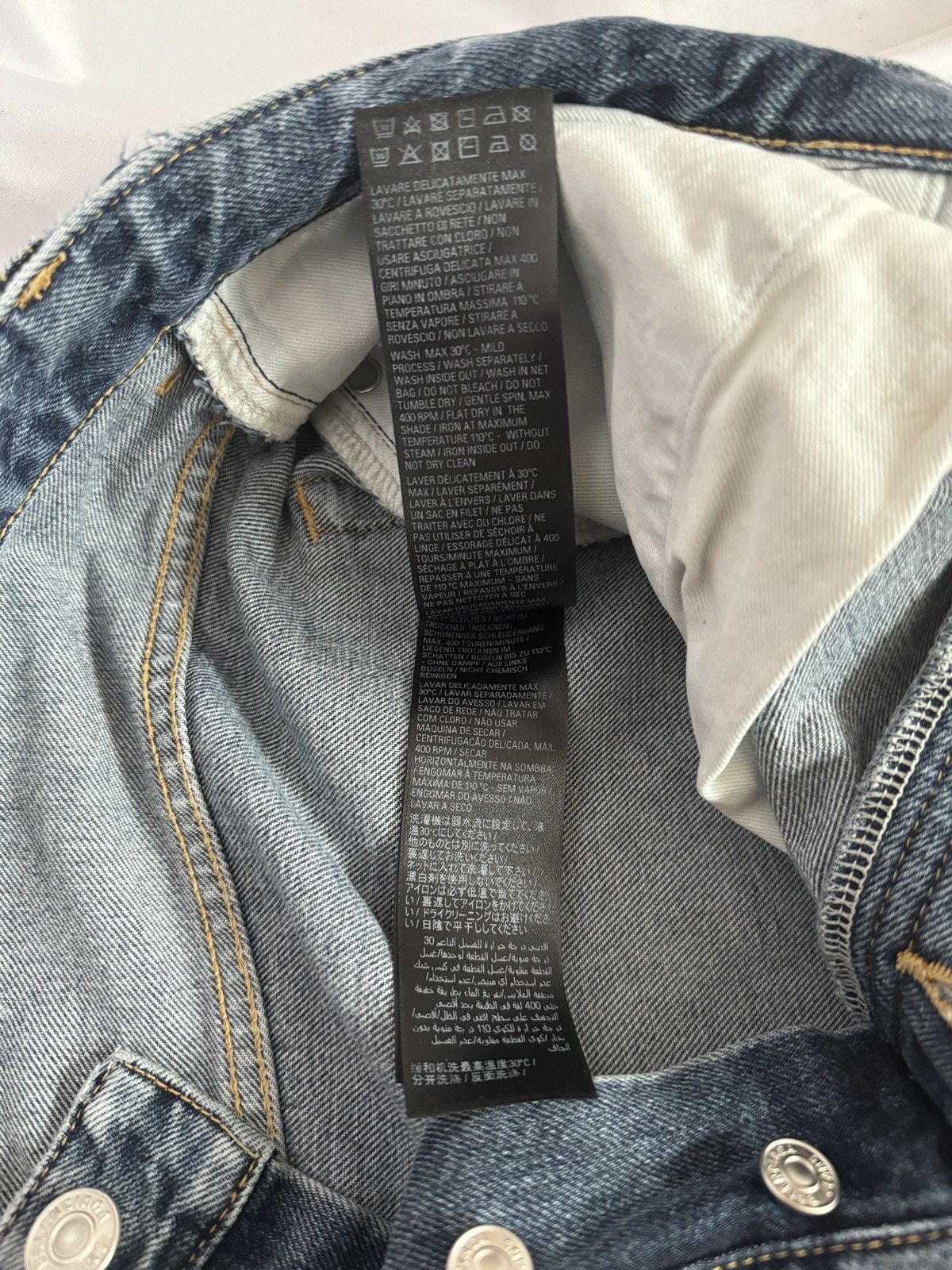 Balenciaga *RARE* Balenciaga SS23 Mud Oil Spilled Denim Baggy Version Size US 32 / EU 48 - 10 Thumbnail