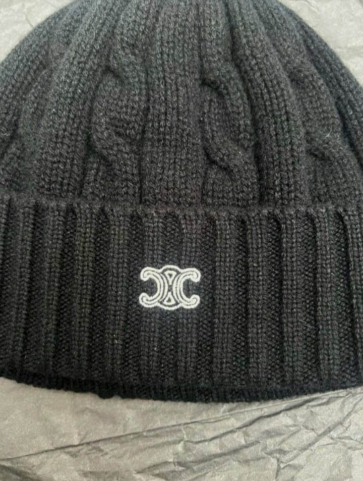 Celine Céline Triomphe Cashmere Beanie Size ONE SIZE - 5 Thumbnail