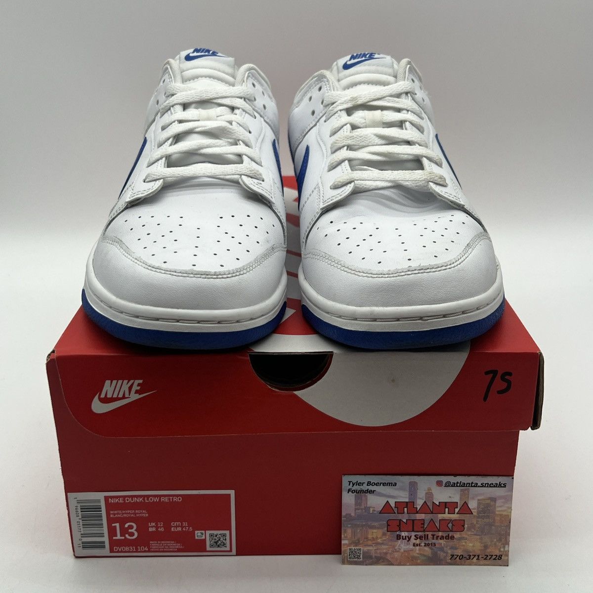 Nike Nike dunk low white hyper royal Size US 13 / EU 46 - 2 Thumbnail