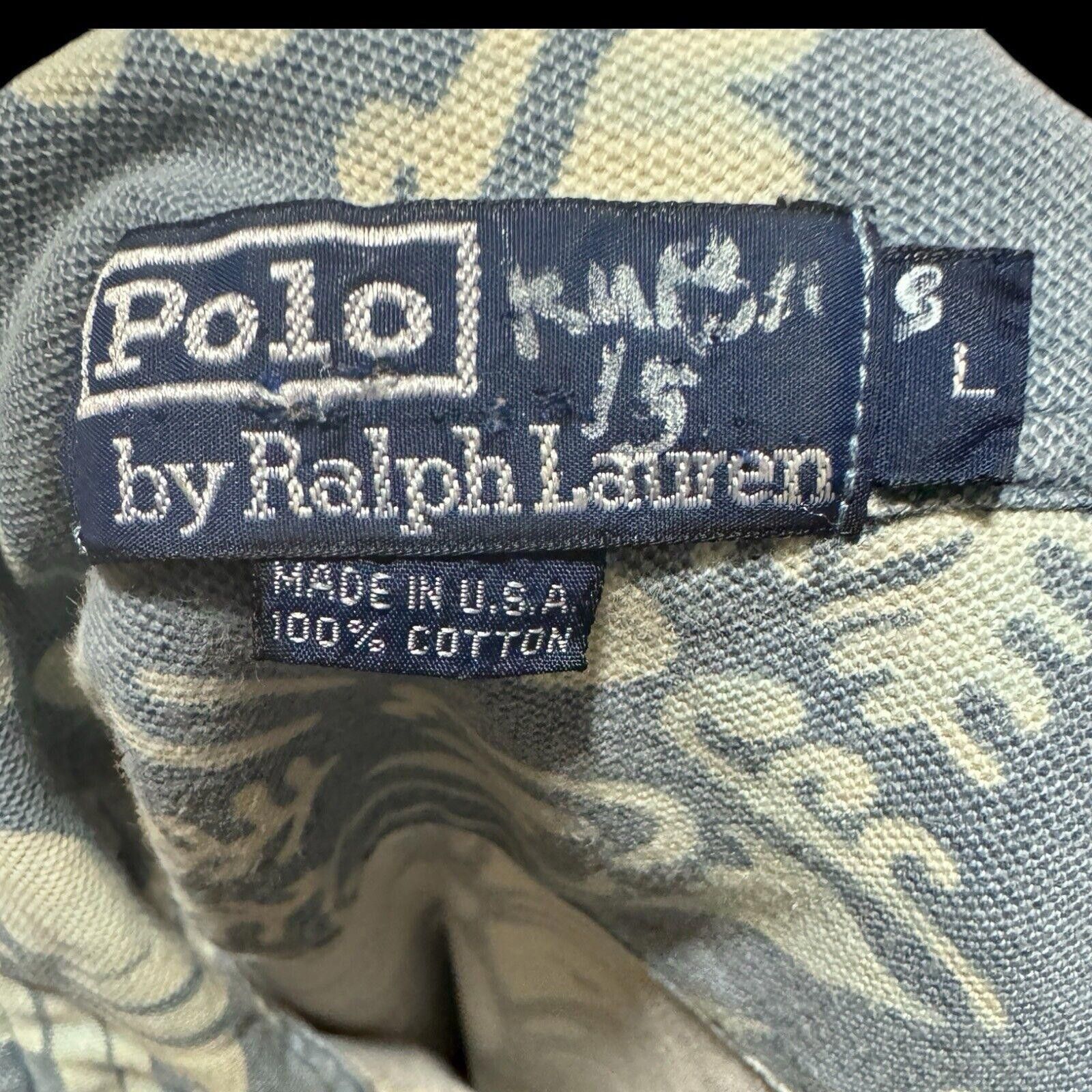 Polo Ralph Lauren Vintage Ralph Lauren Blue IKAT Print Polo Shirt Sz L Size US L / EU 52-54 / 3 - 3 Thumbnail