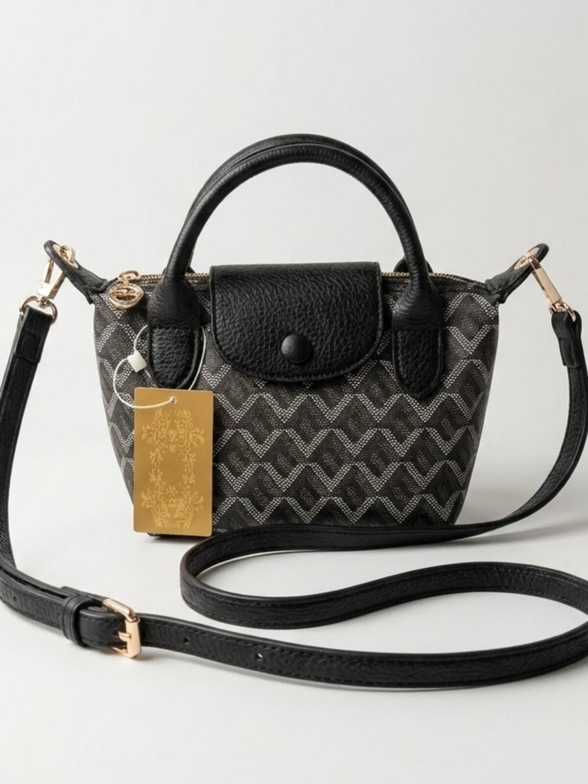 Other Black Patterned Mini Satchel Crossbody Bag Size ONE SIZE - 1 Thumbnail