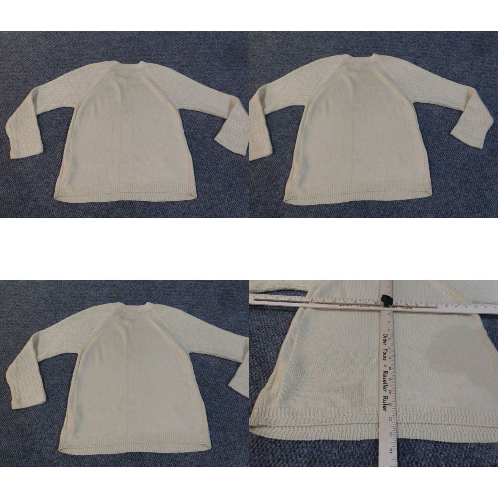 Jones New York Jones New York Sweater Womens Petite Medium Beige Crew Neck Pullover Knit Open-Knit Raglan Sleeve Acrylic Modern Size M / US 6-8 / IT 42-44 - 8 Thumbnail