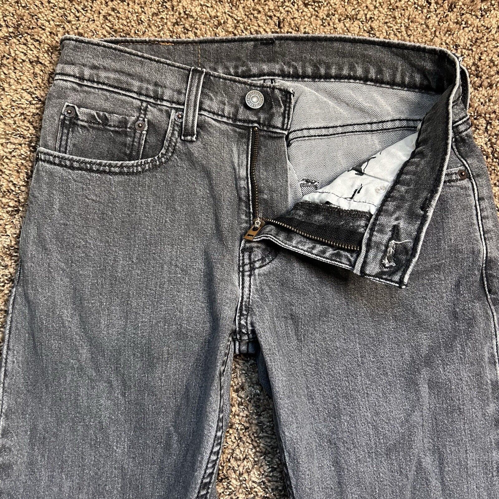 Levi's Levis 512 Jeans 28x30 Black/Grey Denim Slim Taper Fit Casual Size US 28 / EU 44 - 4 Thumbnail