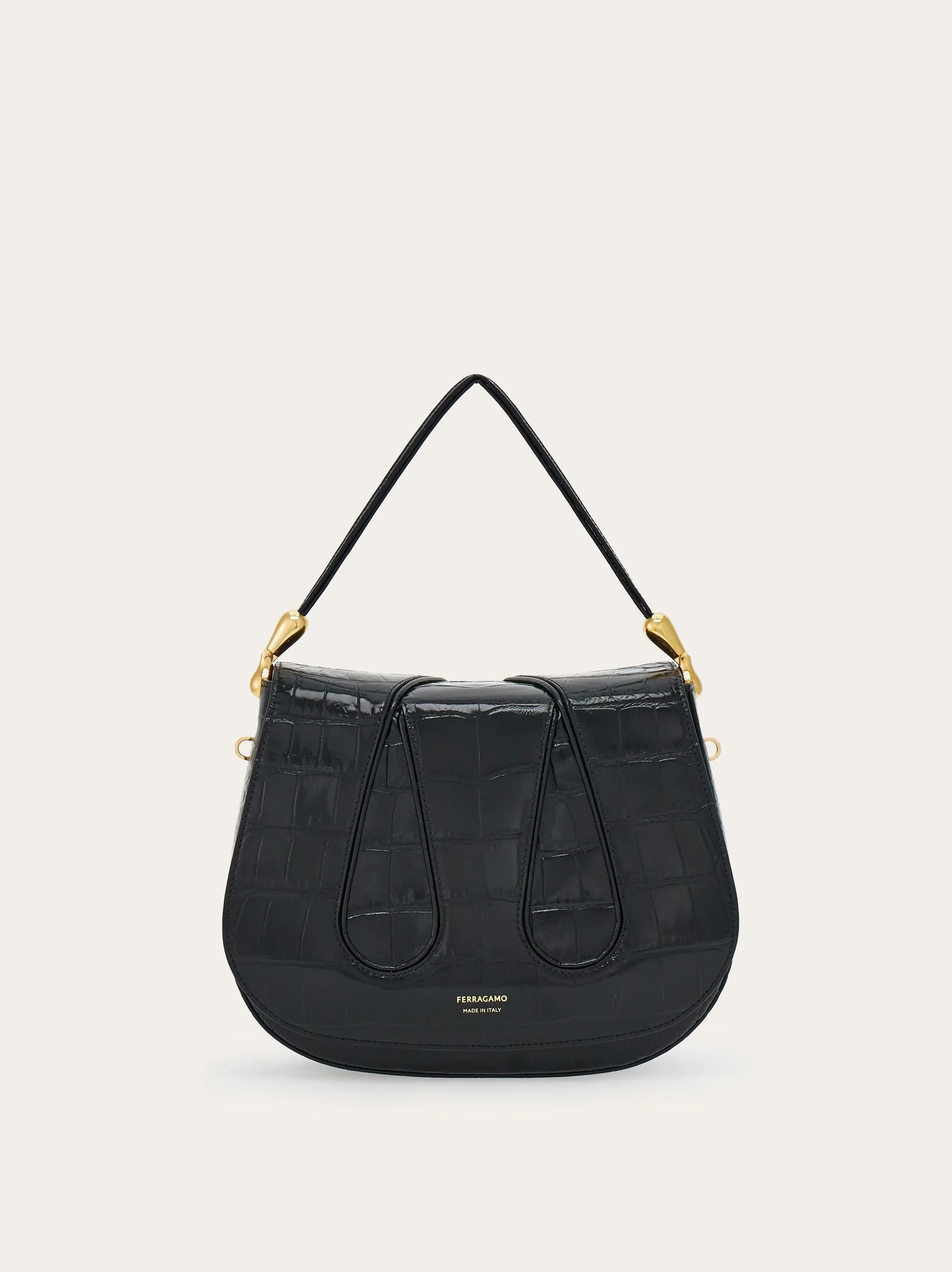 Salvatore Ferragamo o1s1rm0924 Size: OS / Leather Hand Bag in Black Size ONE SIZE - 1 Thumbnail