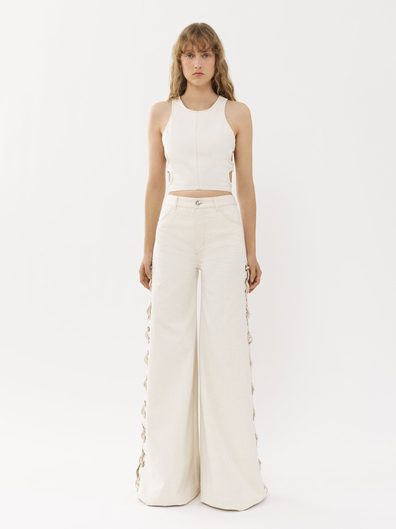 Chloe o1y0825 Crop Top in Cream Size M / US 6-8 / IT 42-44 - 5 Thumbnail