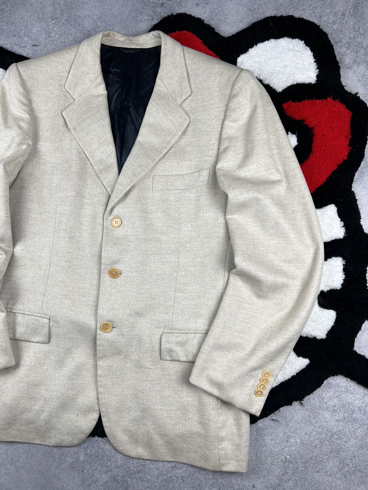 Vintage Riccardo Piacenza Lana Wool Italy Buisness Old Money Blazer Size 52R - 3 Thumbnail