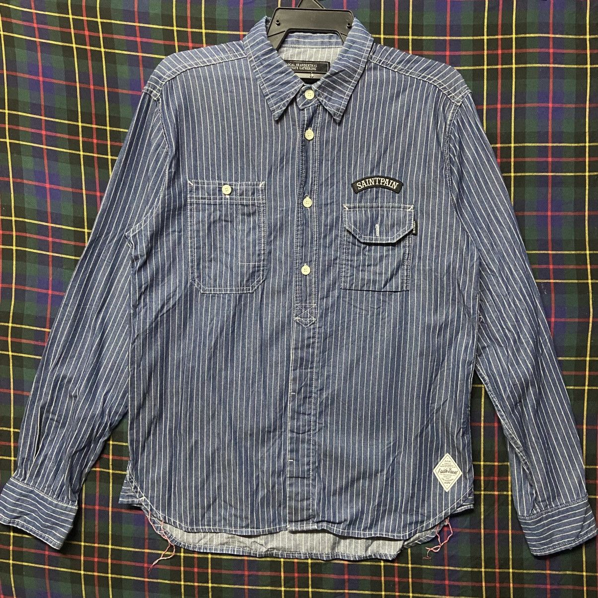 Japanese Brand Saintpain Stripe Button Up Long Sleeve Shirt Size US M / EU 48-50 / 2 - 1 Thumbnail
