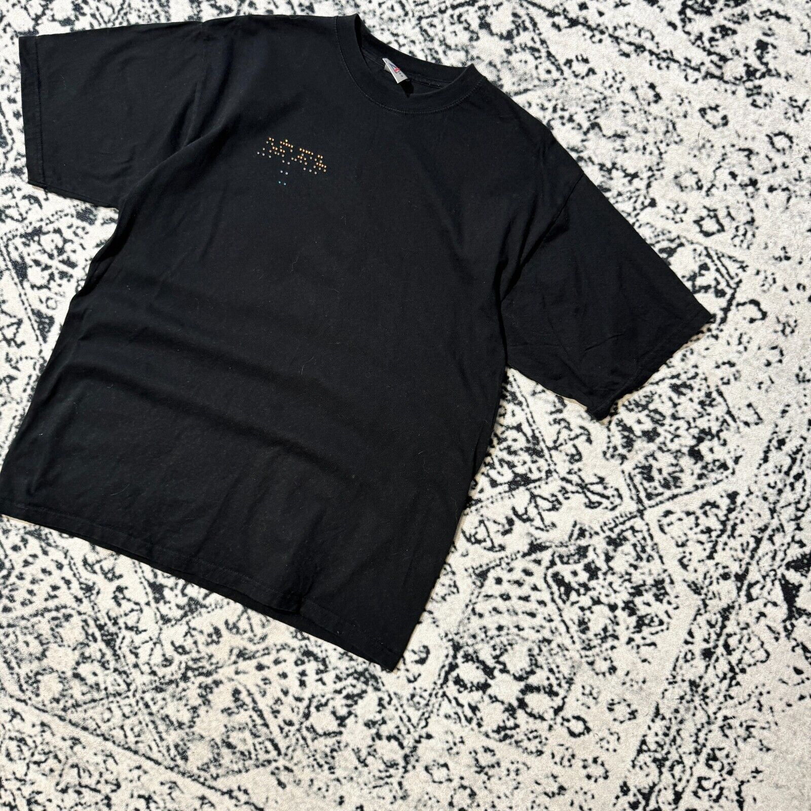 Vintage Vintage Black Cotton T-Shirt Size M Dotted Binary Code Y2k Size US M / EU 48-50 / 2 - 2 Thumbnail