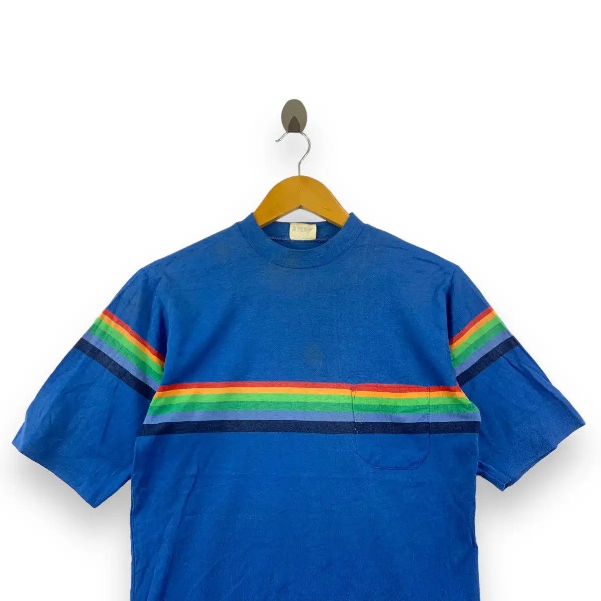 Vintage 70’ DO SURFING Classic Surf Striped Rainbow Tee
