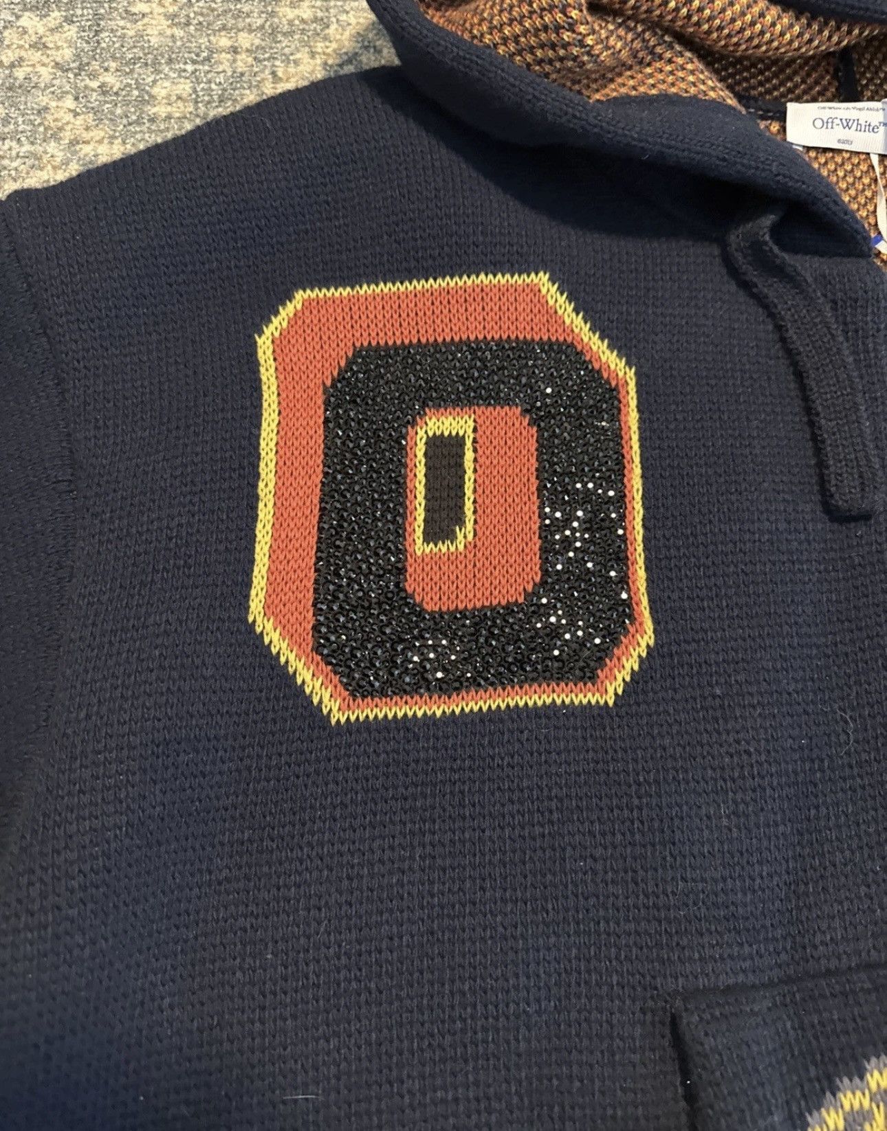 Off-White Crystal Embellished Moon Phase Kit Wool Hooded Zip Up Sweat Size US XL / EU 56 / 4 - 2 Thumbnail