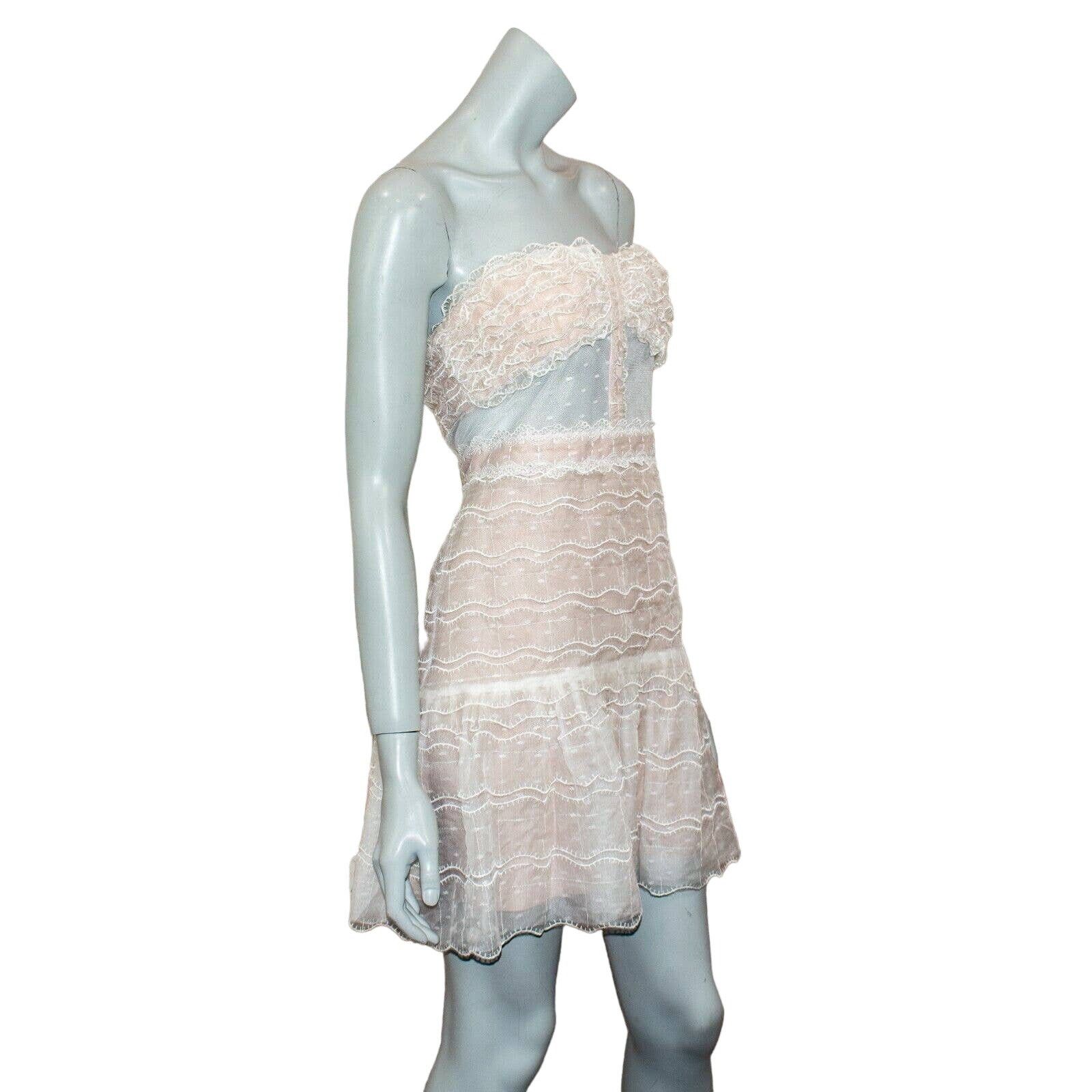 ALEXIS NEW ALEXIS Adlai Dress Mini White Sheer Lace Ruffle Medium Size M / US 6-8 / IT 42-44 - 4 Thumbnail