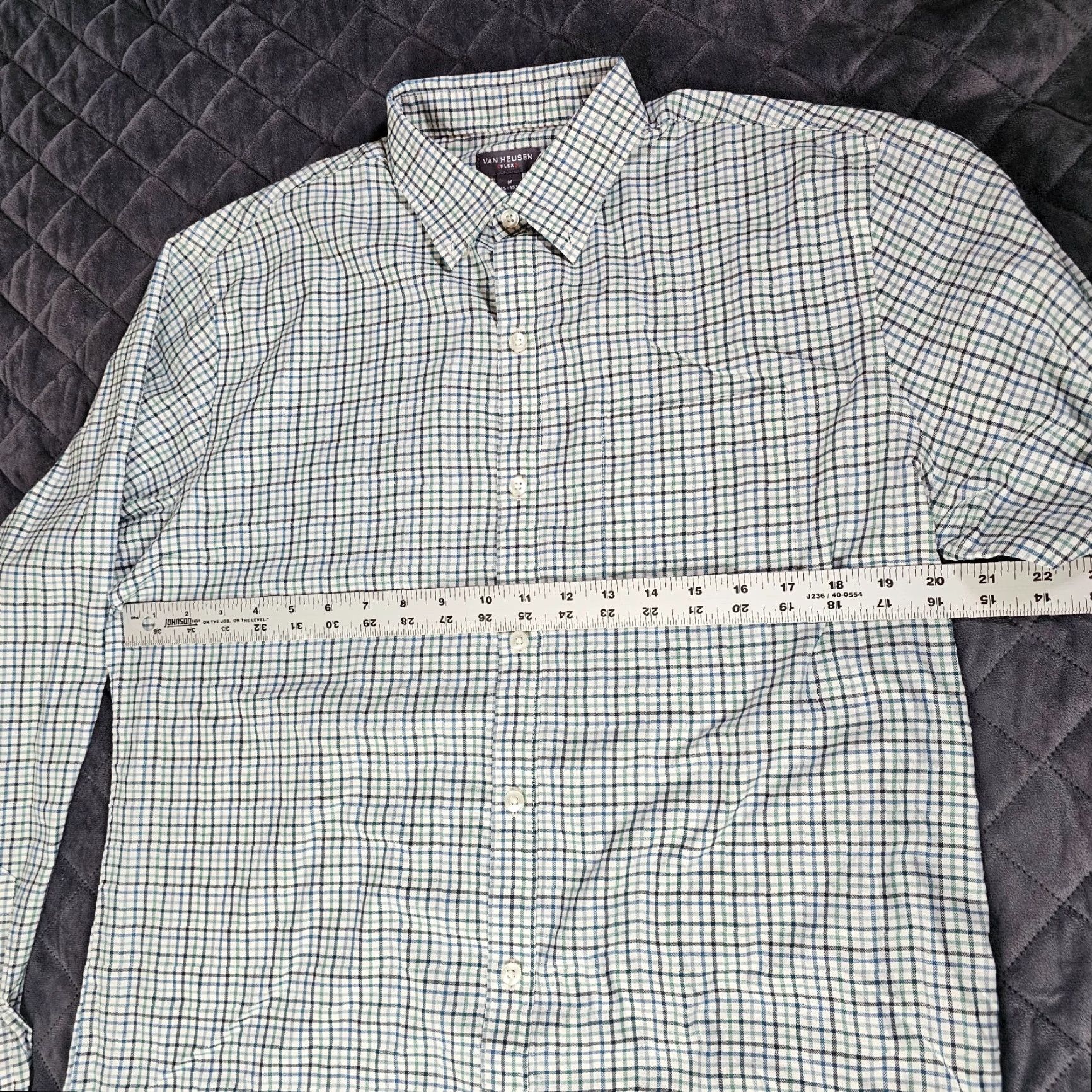 Van Heusen Van Heusen Shirt Men M Green Check Long Sleeve Button Up Flex Casual Size US M / EU 48-50 / 2 - 5 Thumbnail