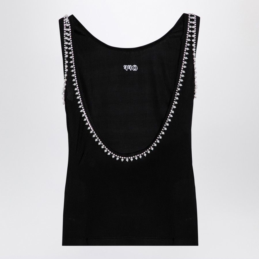 Off-White o1d2blof0924 Tank Top With Beaded Embroidery in Black Size M / US 6-8 / IT 42-44 - 2 Thumbnail