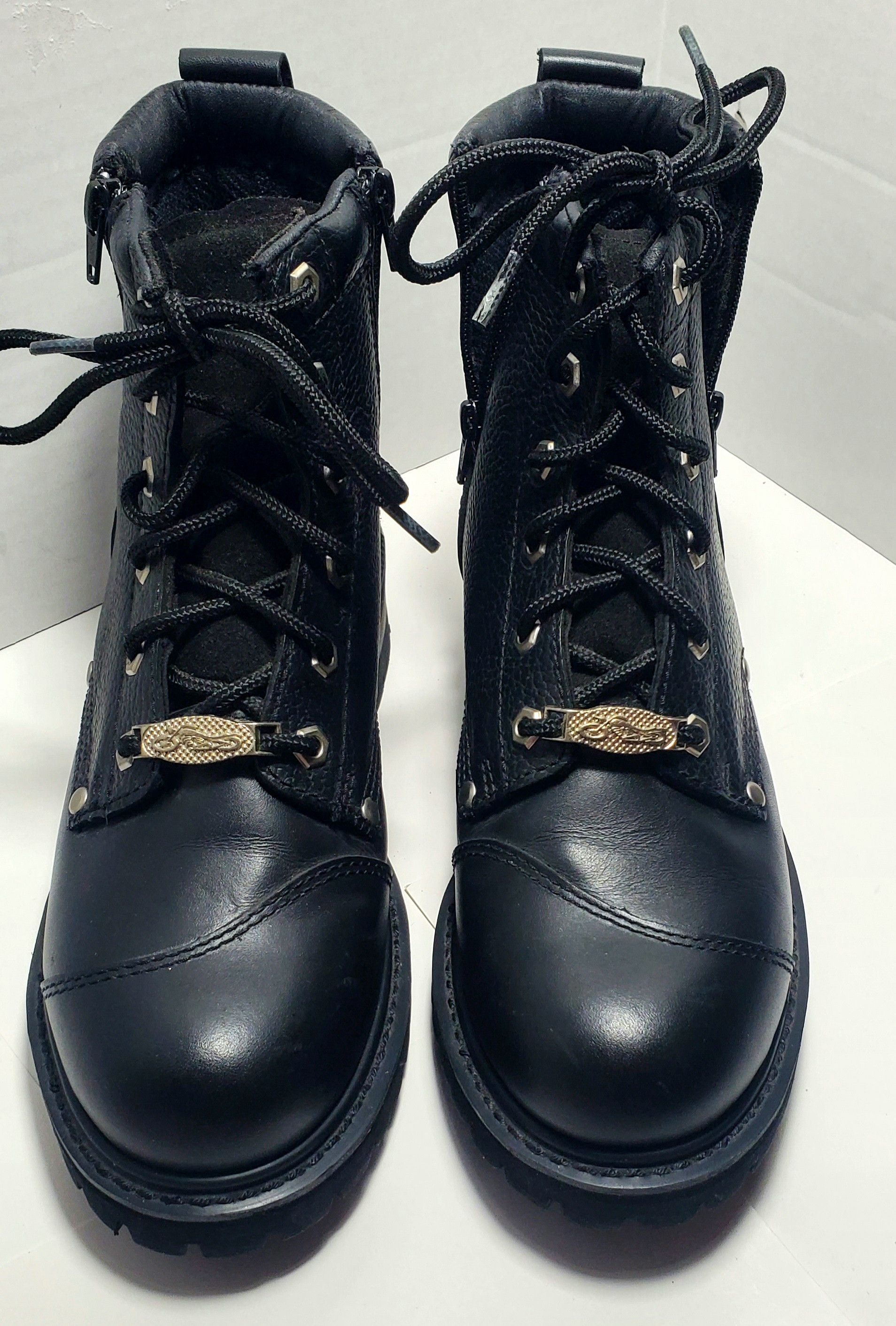 Other River Road Chunky Motorcycle Boots W Sz10 Double Zip Biker Size US 10 / IT 40 - 1 Thumbnail
