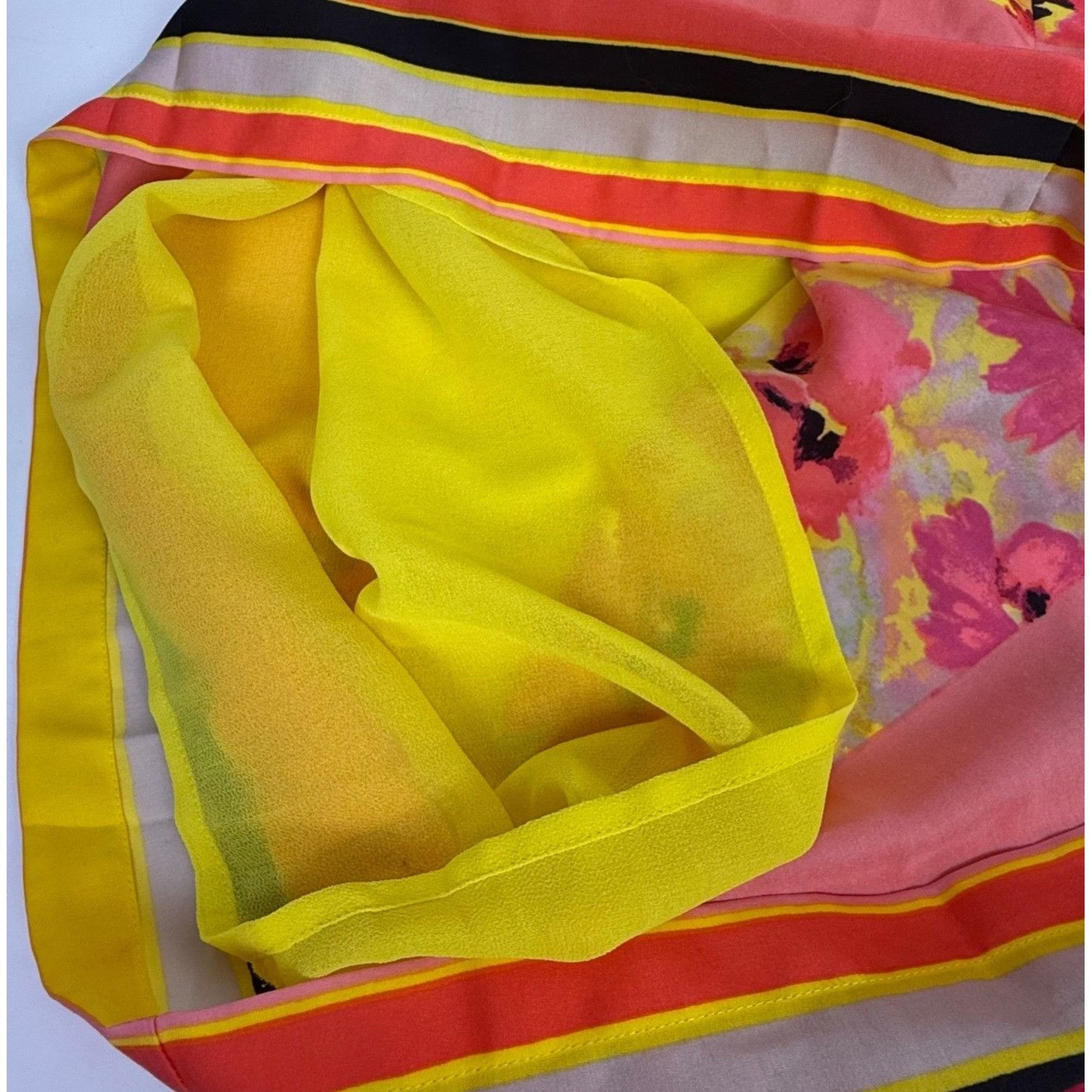 Loft LOFT Women's Pink & Yellow Floral Print Sleeveless Shift Dre Size M / US 6-8 / IT 42-44 - 4 Thumbnail