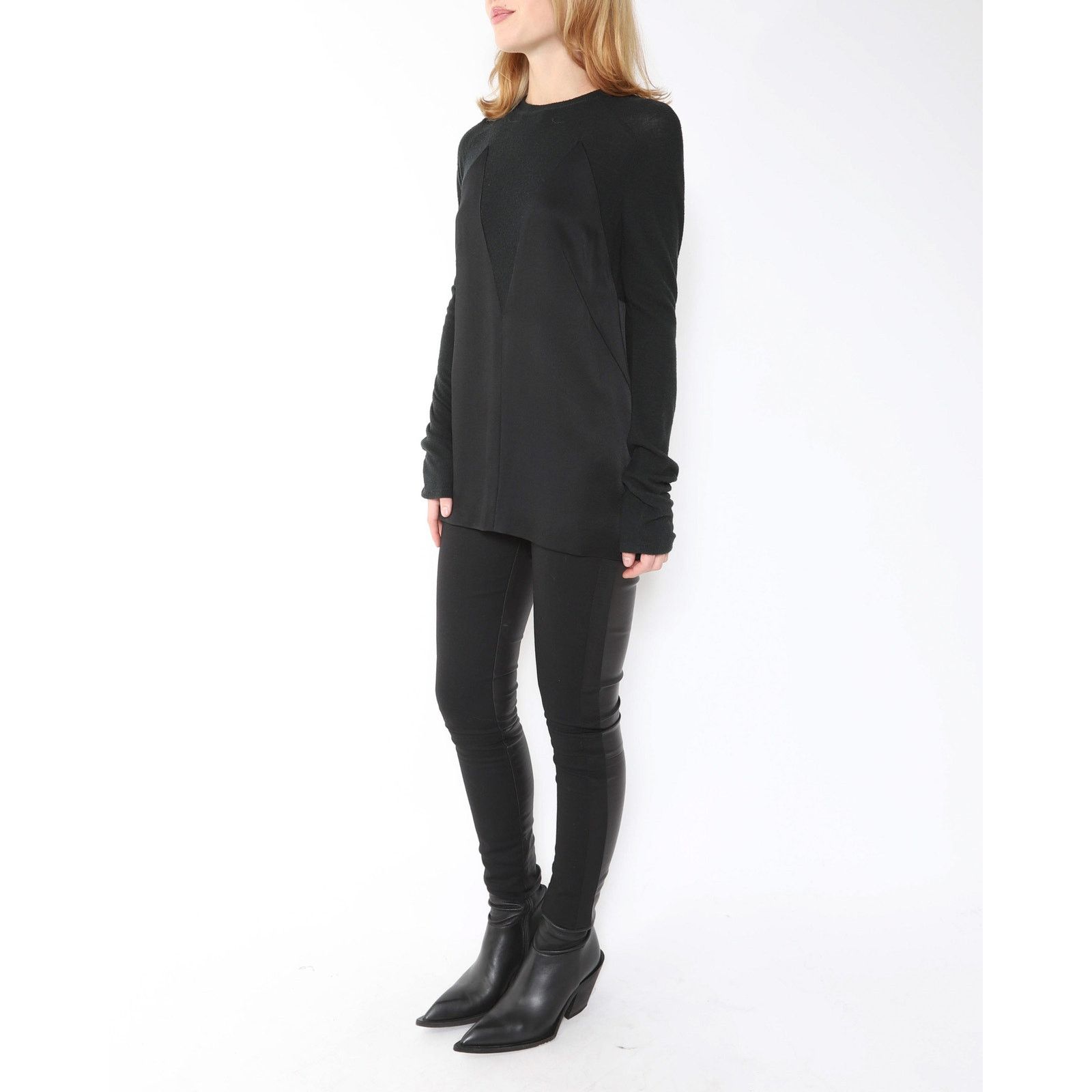 Haider Ackermann FW20 Longsleeve Top in Black Silk & Wool Size XS / US 0-2 / IT 36-38 - 7 Thumbnail