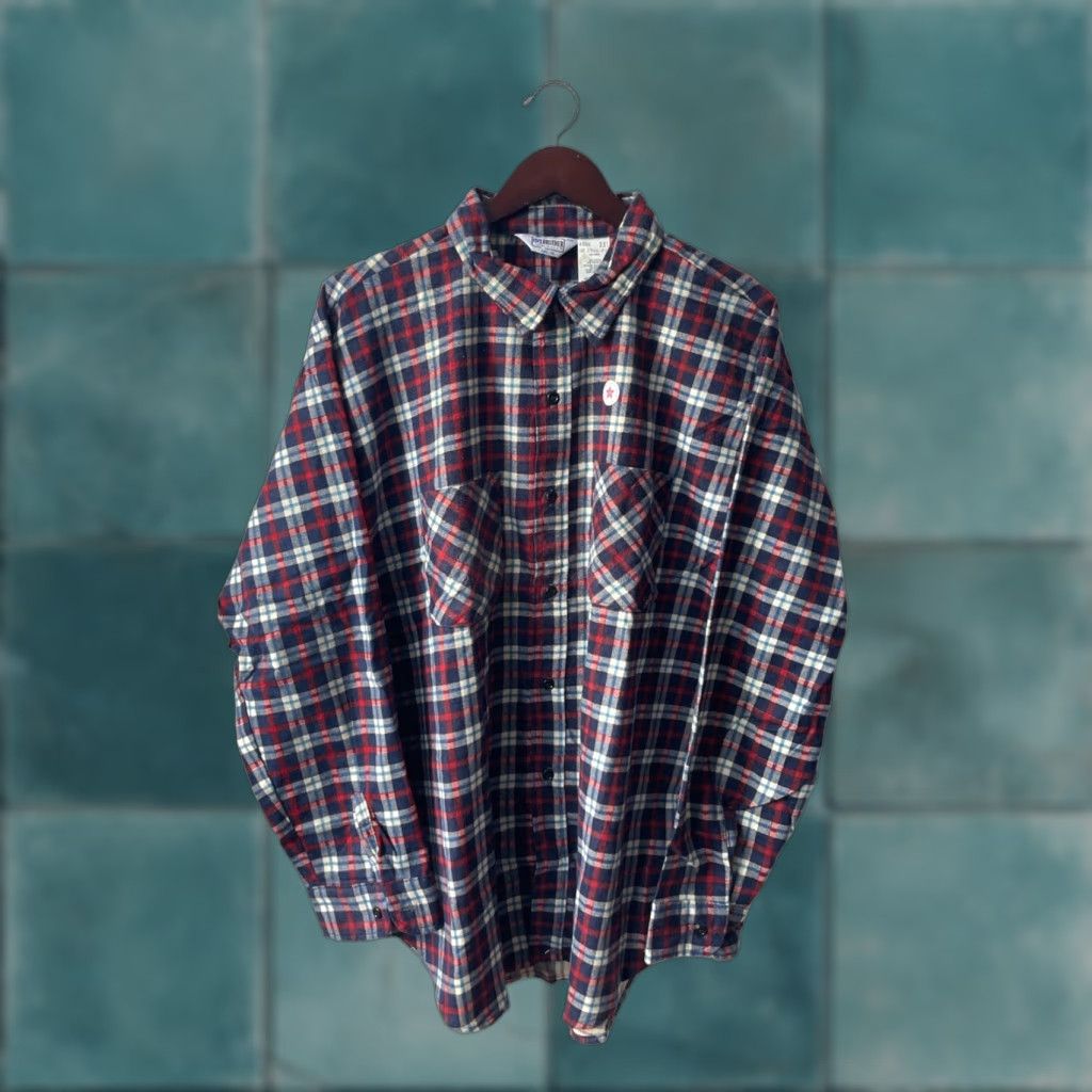 Vintage VINTAGE Five Brother Dakota Plaid Flannel Shirt Mens 3XL Blue USA Deadstock NWT Button-Up Long Sleeve Cotton 80s Size US XXL / EU 58 / 5 - 1 Thumbnail