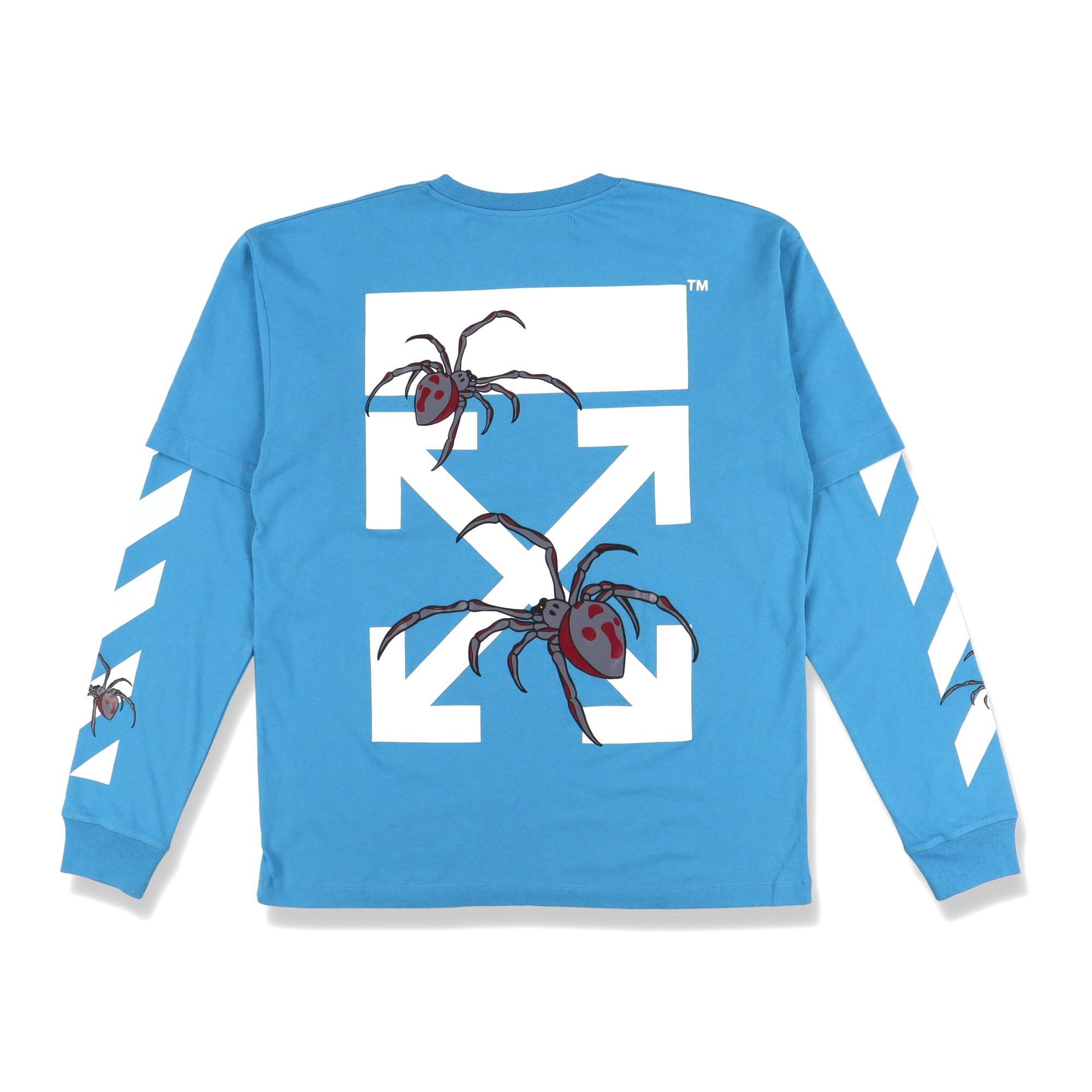 Off-White Blue Arachno Spider Arrows Double Layer Oversized LS T-Shirt Size US M / EU 48-50 / 2 - 1 Thumbnail