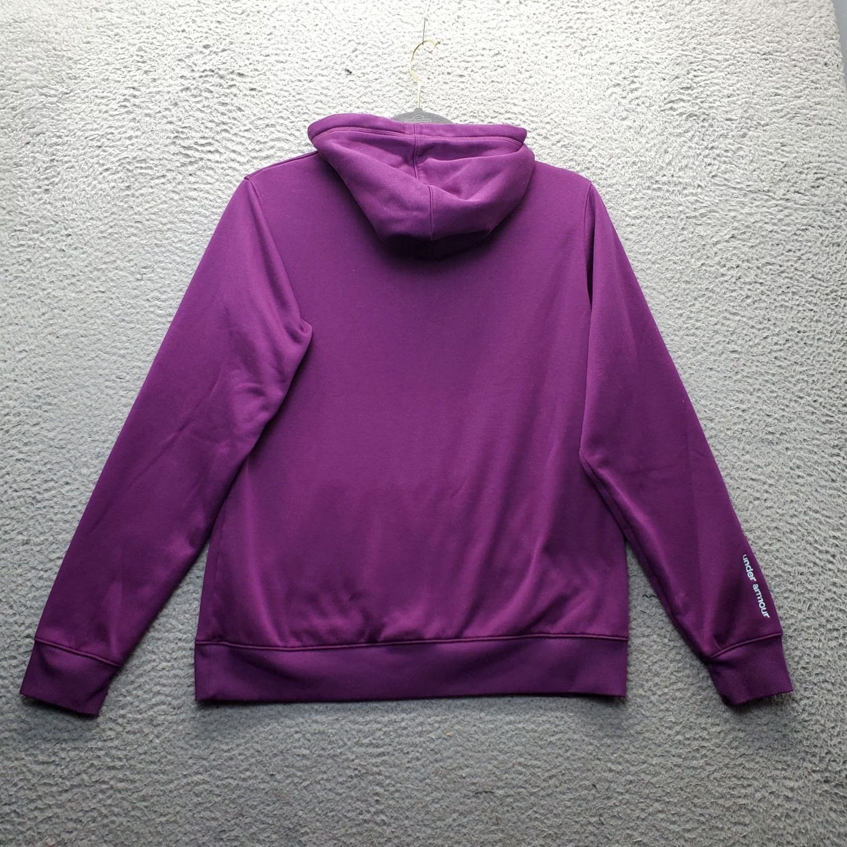 Under Armour Under Armour Women's Hoodie S Purple Pullover Logo Athletic Hooded Lined Pockets 100% Polyester Size S / US 4 / IT 40 - 2 Thumbnail