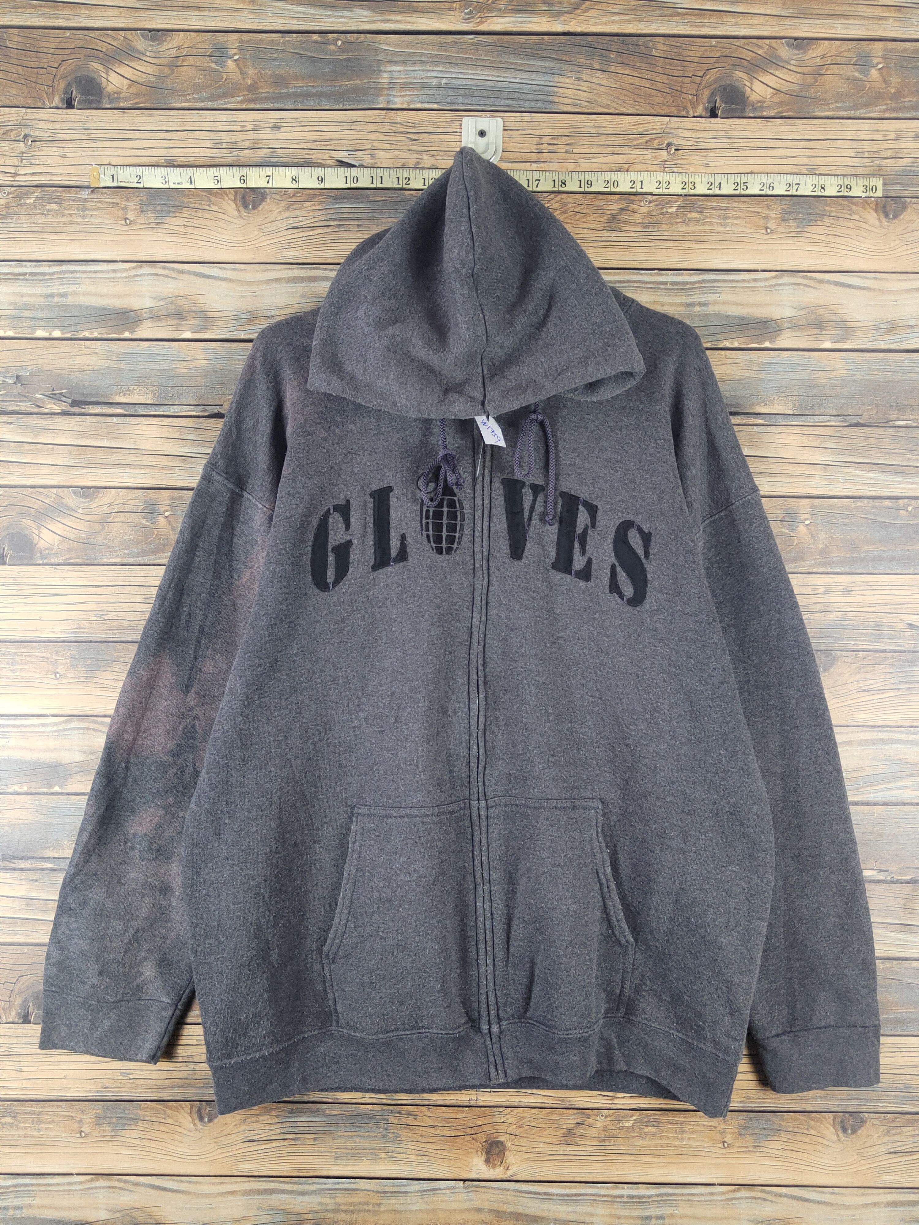 Grenade Grenade Glove Dark Gray faded Hoodie Sweaters #W1759 Size US L / EU 52-54 / 3 - 1 Thumbnail