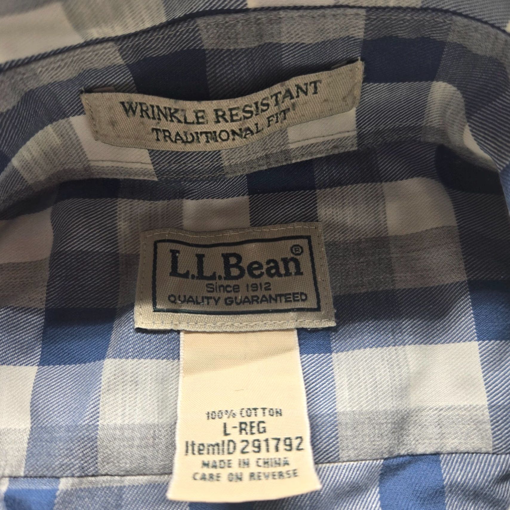 Vintage LL Bean Shirt Adult L Blue 100% Cotton Button-Up Casual Mens Size US L / EU 52-54 / 3 - 3 Thumbnail