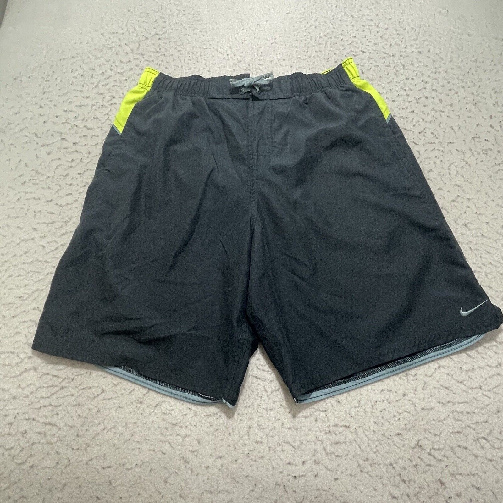Nike Nike Swim Trunks Mesh Gray Green Drawstring Bathing Suit Size US 32 / EU 48 - 1 Thumbnail