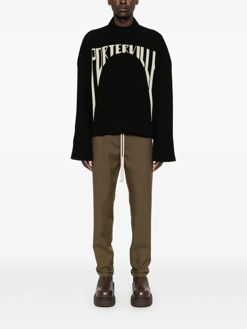 Rick Owens o1y0126 Crewneck Sweater in Black/White Size XS / US 0-2 / IT 36-38 - 5 Thumbnail