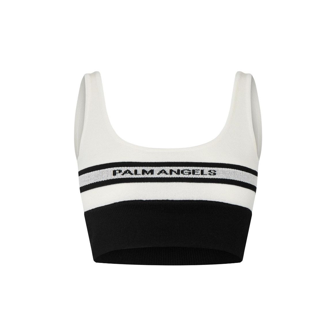Palm Angels o1g2r1mq0325 Size: XS / Logo Bra Top in Butter & Black Size ONE SIZE - 1 Thumbnail