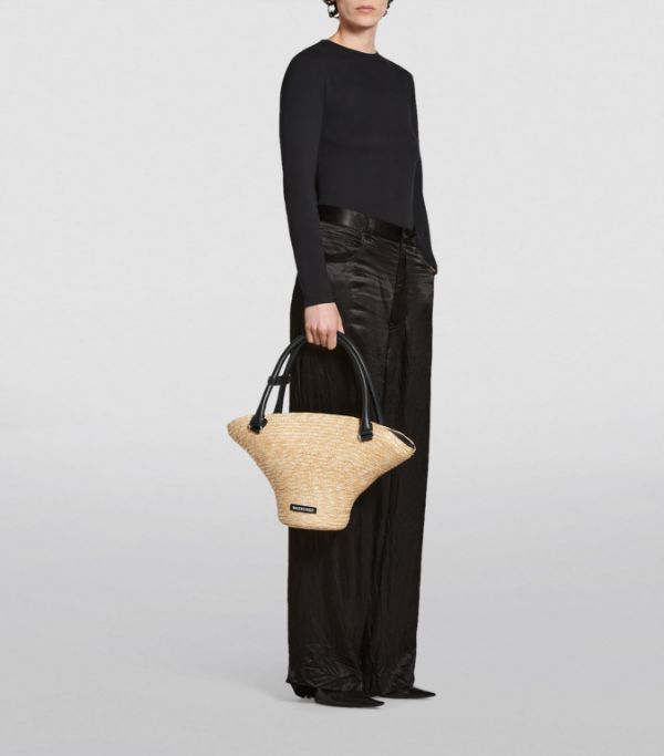 Balenciaga o1la1rc1a0724 Size: OS / Beach Bag Large Tote in Beige/Black Size ONE SIZE - 3 Thumbnail