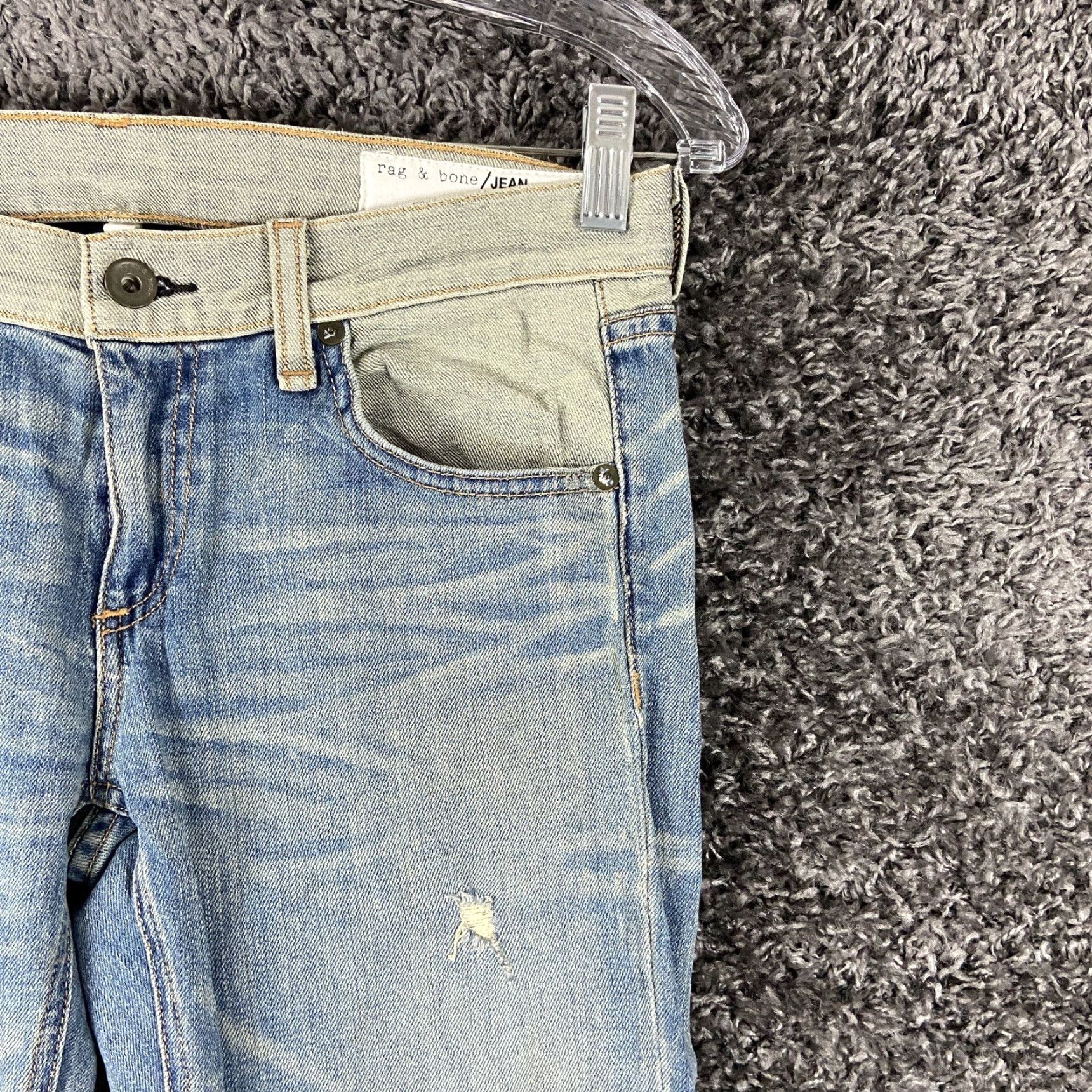 Rag & Bone RAG & BONE Distressed Skinny Jeans Women’s 25 Blue Size 42" / US 20 - 3 Thumbnail
