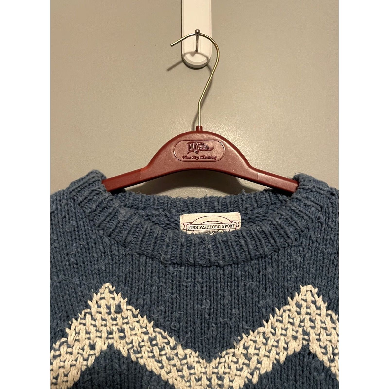 Vintage John Ashford Sport Hard Knits Cotton Sweater Knitted Size L Chunky Blue (E260) Size US M / EU 48-50 / 2 - 2 Thumbnail