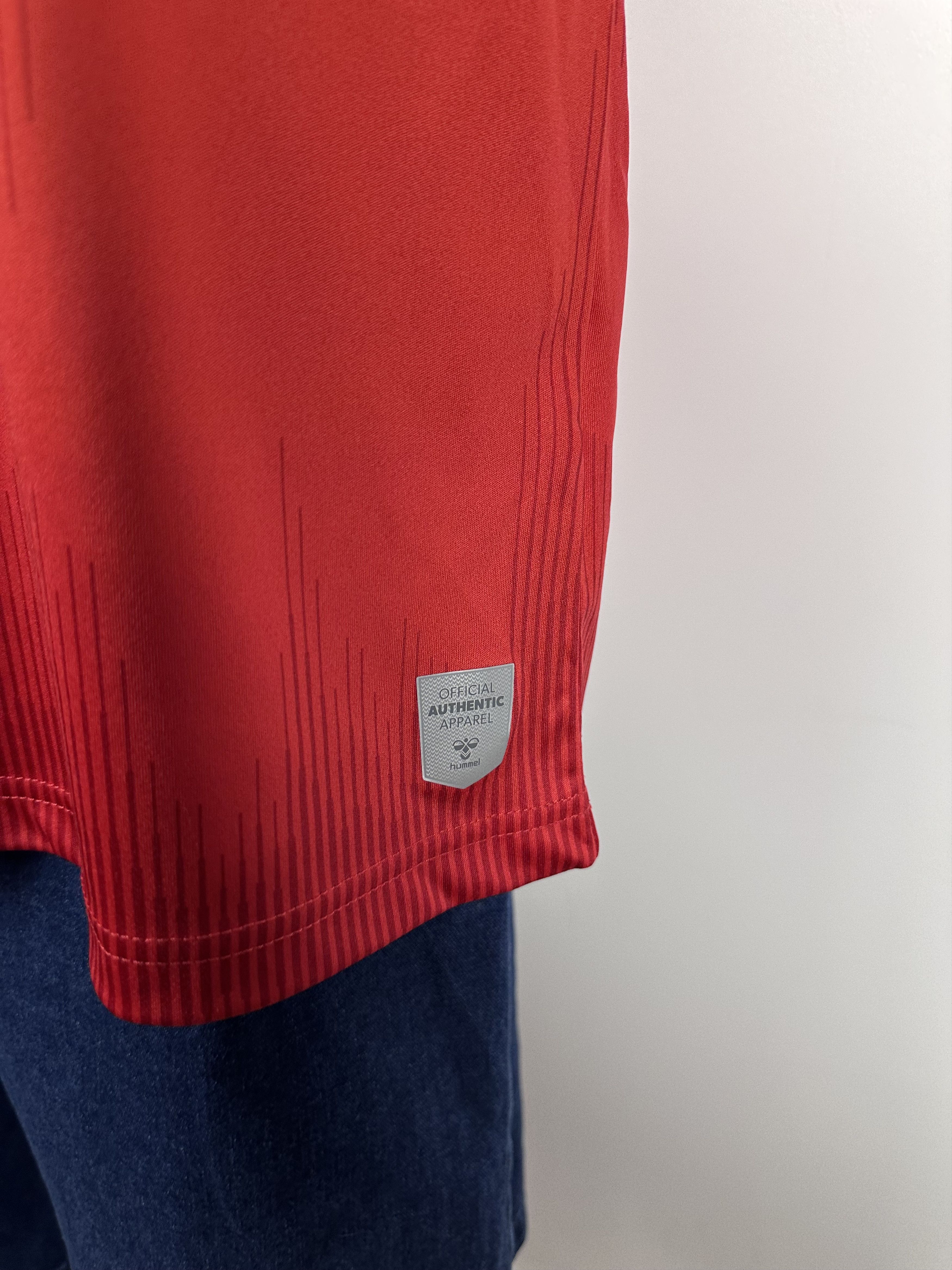 Hummel DENMARK 2021 FOOTBALL SHIRT SOCCER JERSEY #40 DAMSGAARD Size US XL / EU 56 / 4 - 10 Thumbnail