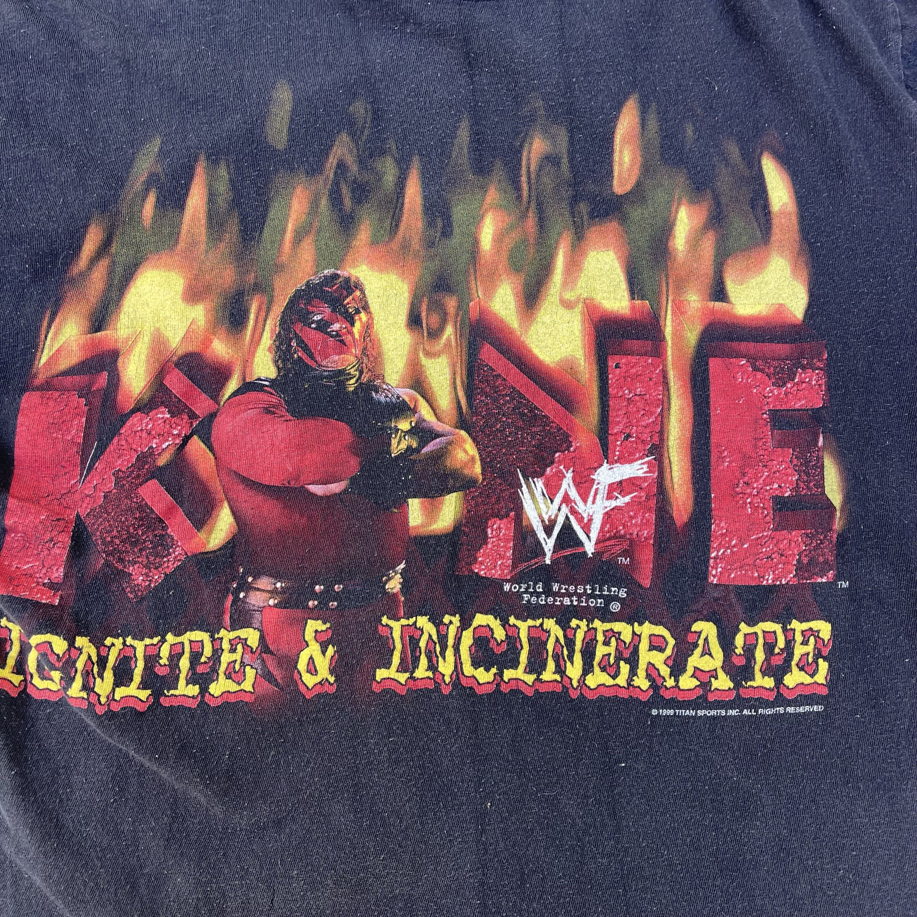 WWE 1999 WWF Kane Ignite & Incinerate T-shirt Size US L / EU 52-54 / 3 - 2 Thumbnail