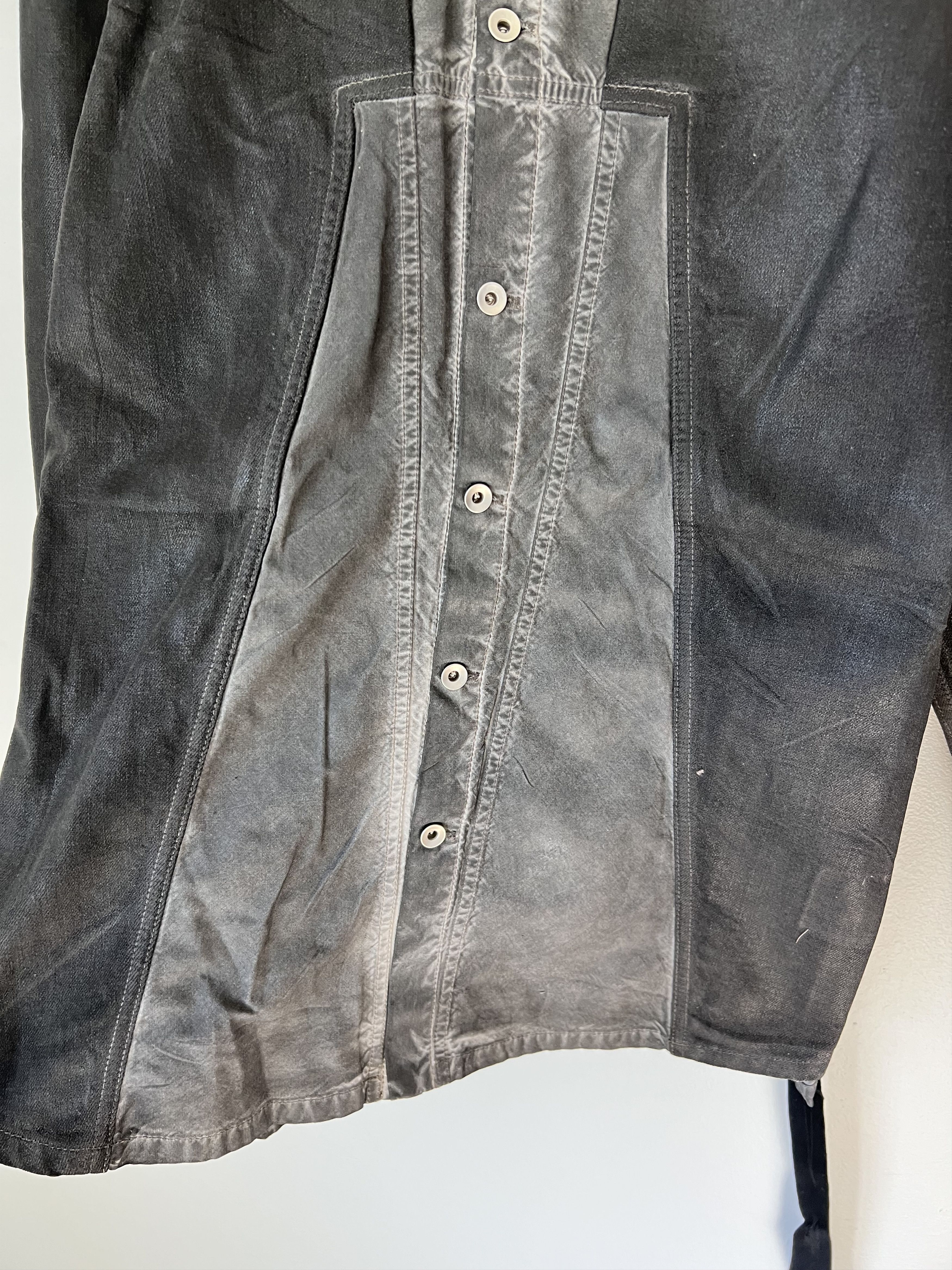 Rick Owens Drkshdw Rick Owens DRKSHDW Splintered Shirt in Stone Grey Size US XL / EU 56 / 4 - 3 Thumbnail