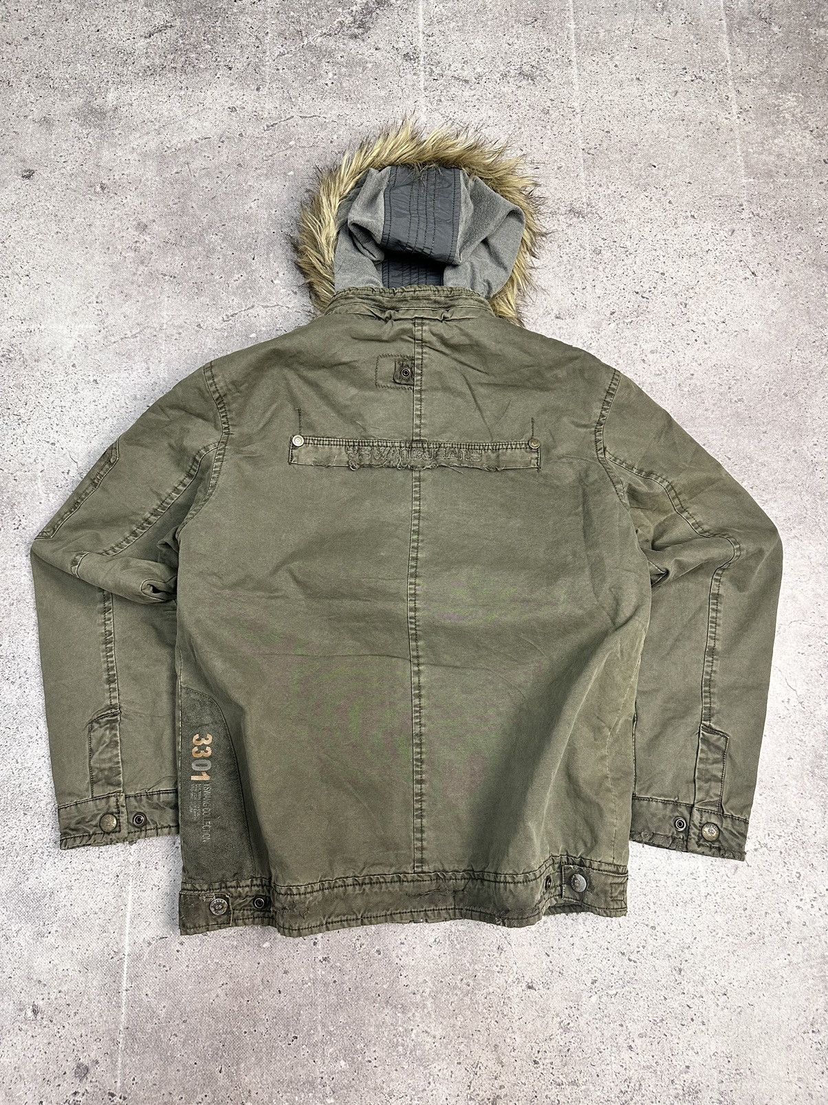 If Six Was Nine Vintage Army Military Fur Hood Jacket Y2K Utility Cropped Size US M / EU 48-50 / 2 - 12 Thumbnail