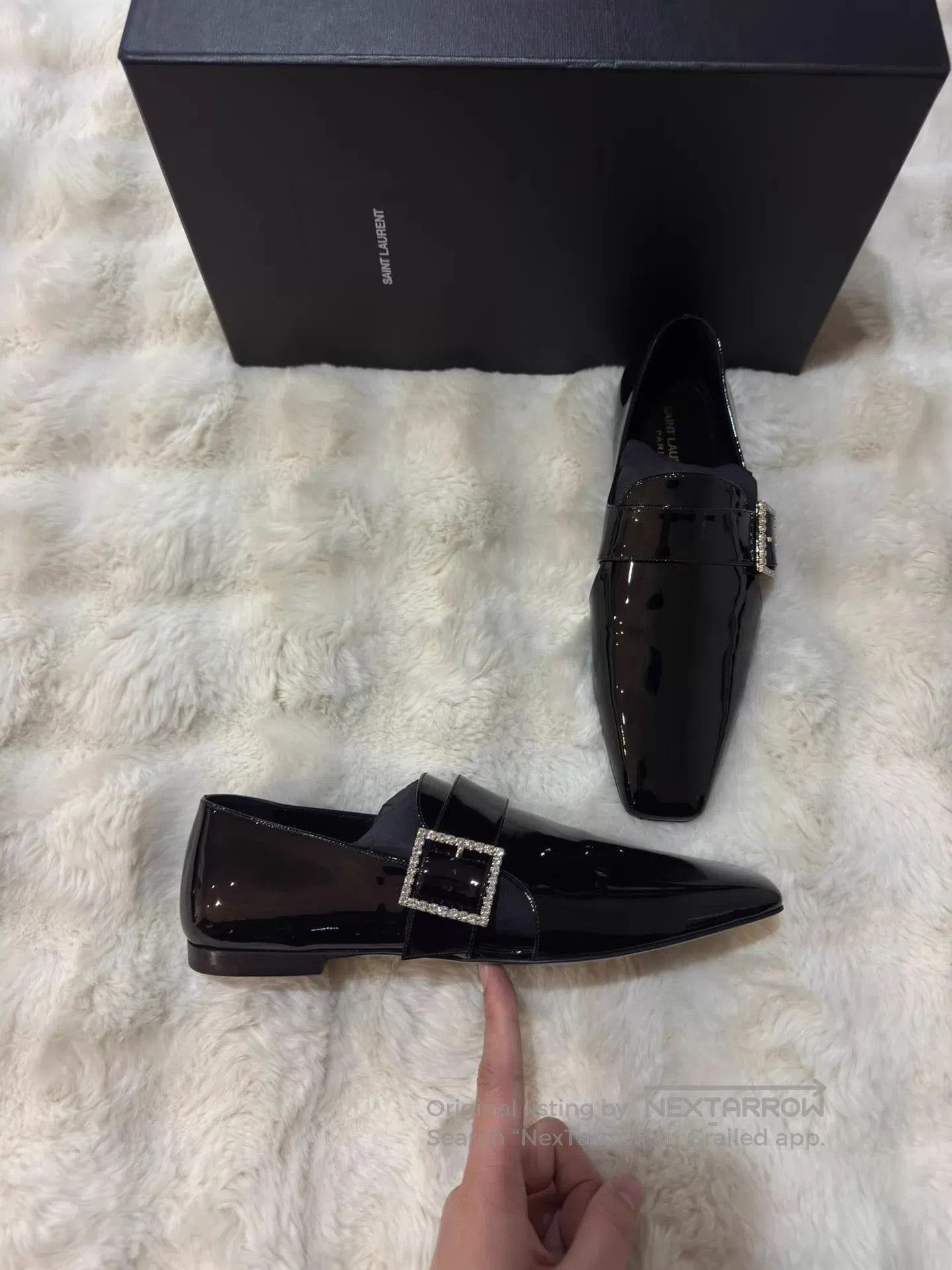 Saint Laurent Paris Black Patent Leather Slip. Size US 7 / EU 40 - 1 Thumbnail