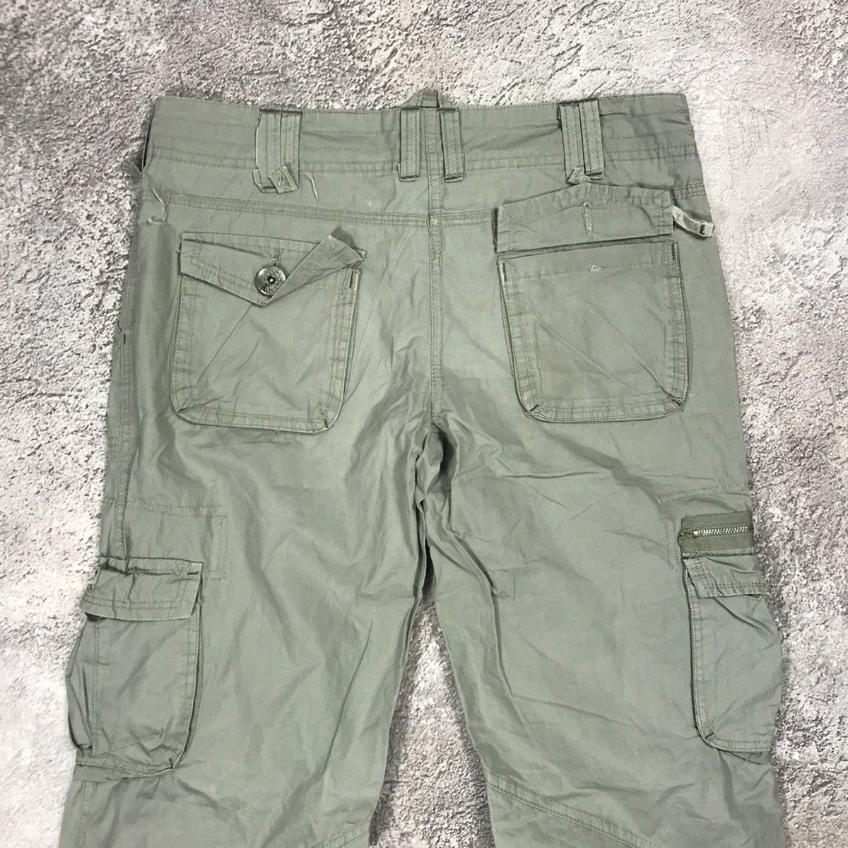 Vintage Vintage 90s Baggy Cargo Pants Parachute Hybrid Streetwear 29 Size 29" - 7 Thumbnail