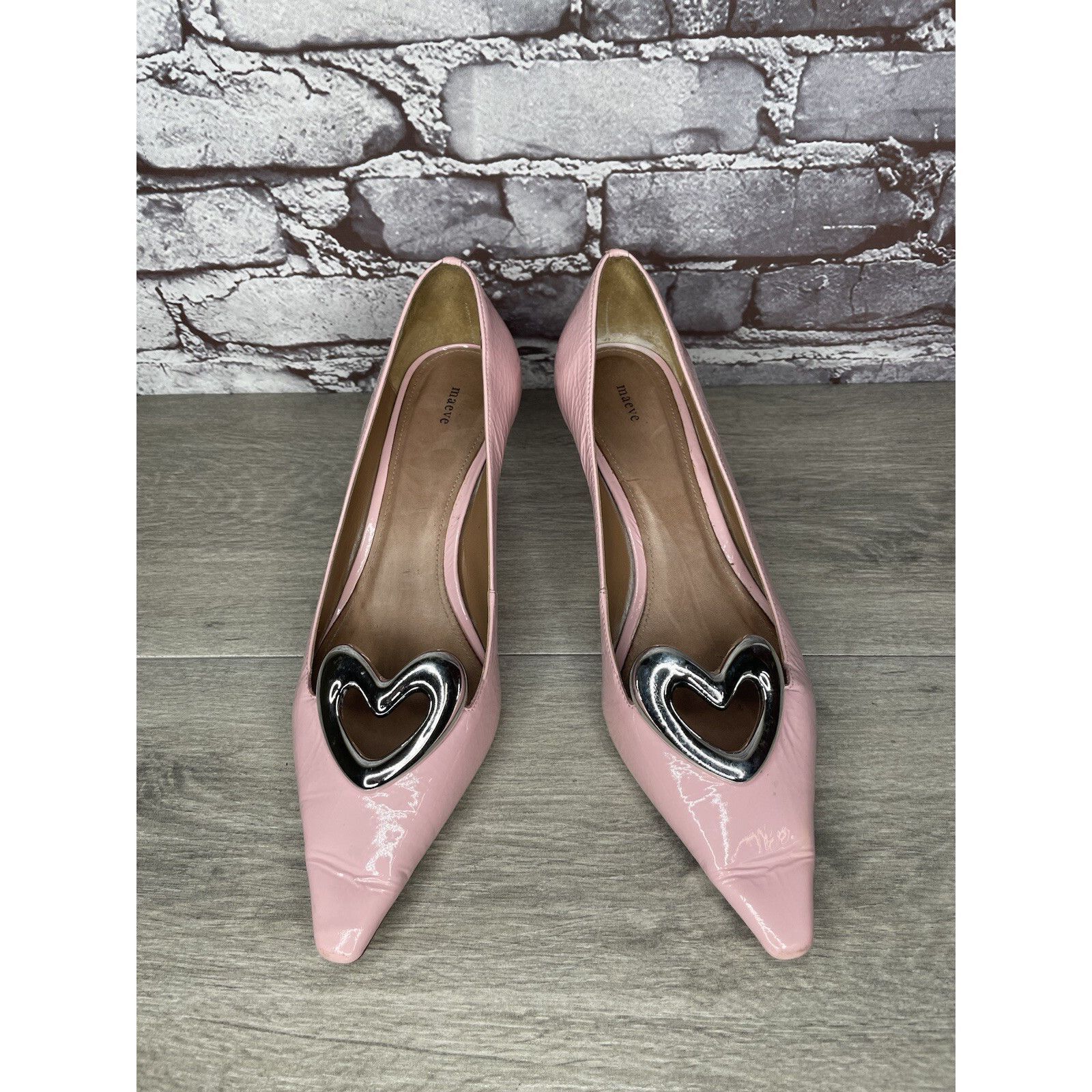 Anthropologie Anthropologie Maeve Heart Pink Patent Pink Valentines Love P Size US 10.5 / IT 40.5 - 9 Thumbnail