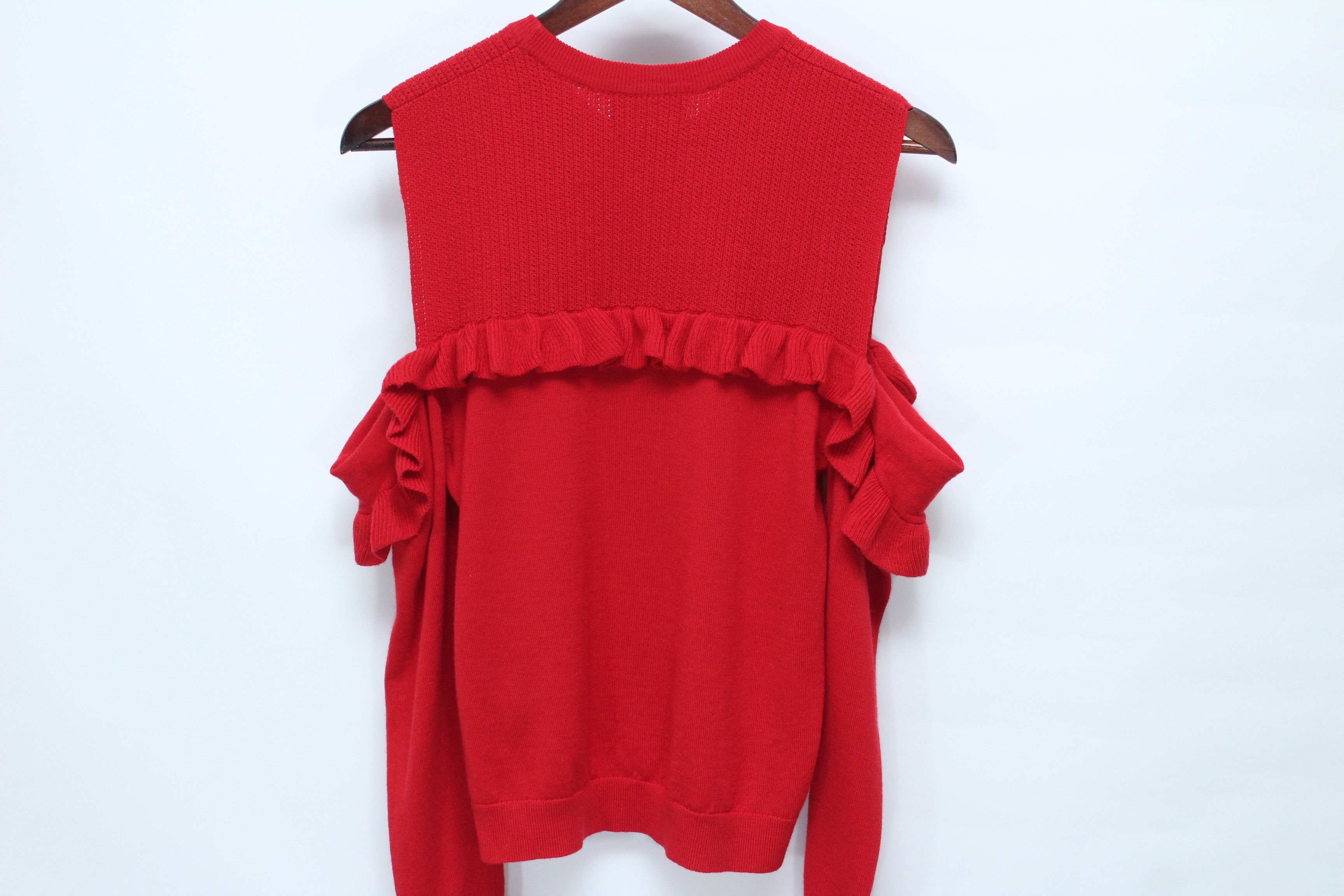 The Kooples The Kooples NWT Red Merino Wool Ruffle Sweater Size M / US 6-8 / IT 42-44 - 6 Thumbnail
