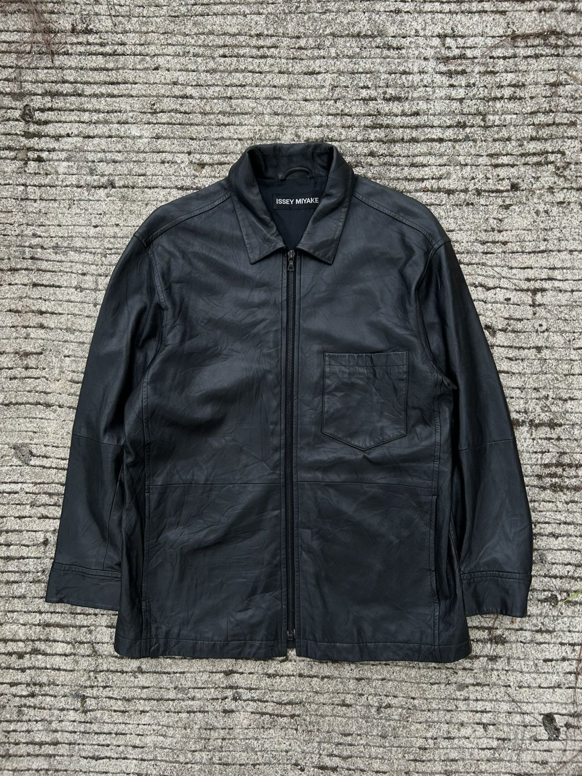 Issey Miyake Vintage Issey Miyake 1-Pocket Chore Style Leather Jacket Size US M / EU 48-50 / 2 - 6 Thumbnail