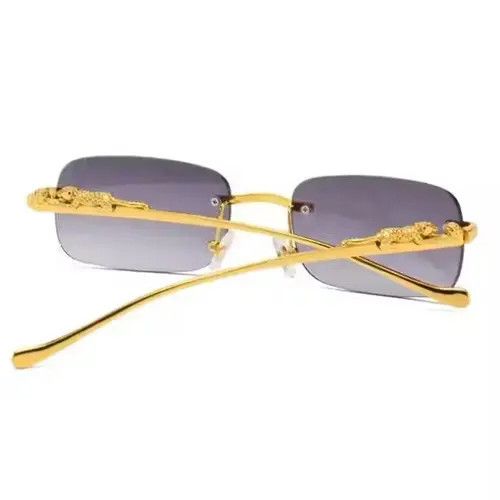 Vintage Vintage Retro Style Leopard 🐆 Yellow Black Frame Glasses Size ONE SIZE - 3 Thumbnail