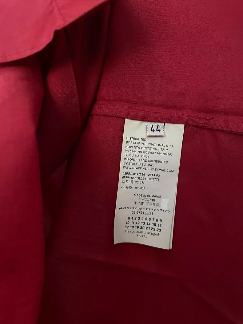 Maison Margiela Maison Margiela Medieval Red Long Sleeve Shirt Size US S / EU 44-46 / 1 - 6 Thumbnail
