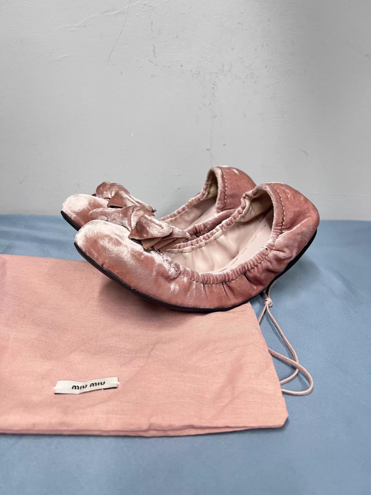 Miu Miu MiuMiu Velvet Bow Ballet Flats EU36.5 New BF5001 Size US 6 / IT 36 - 1 Thumbnail