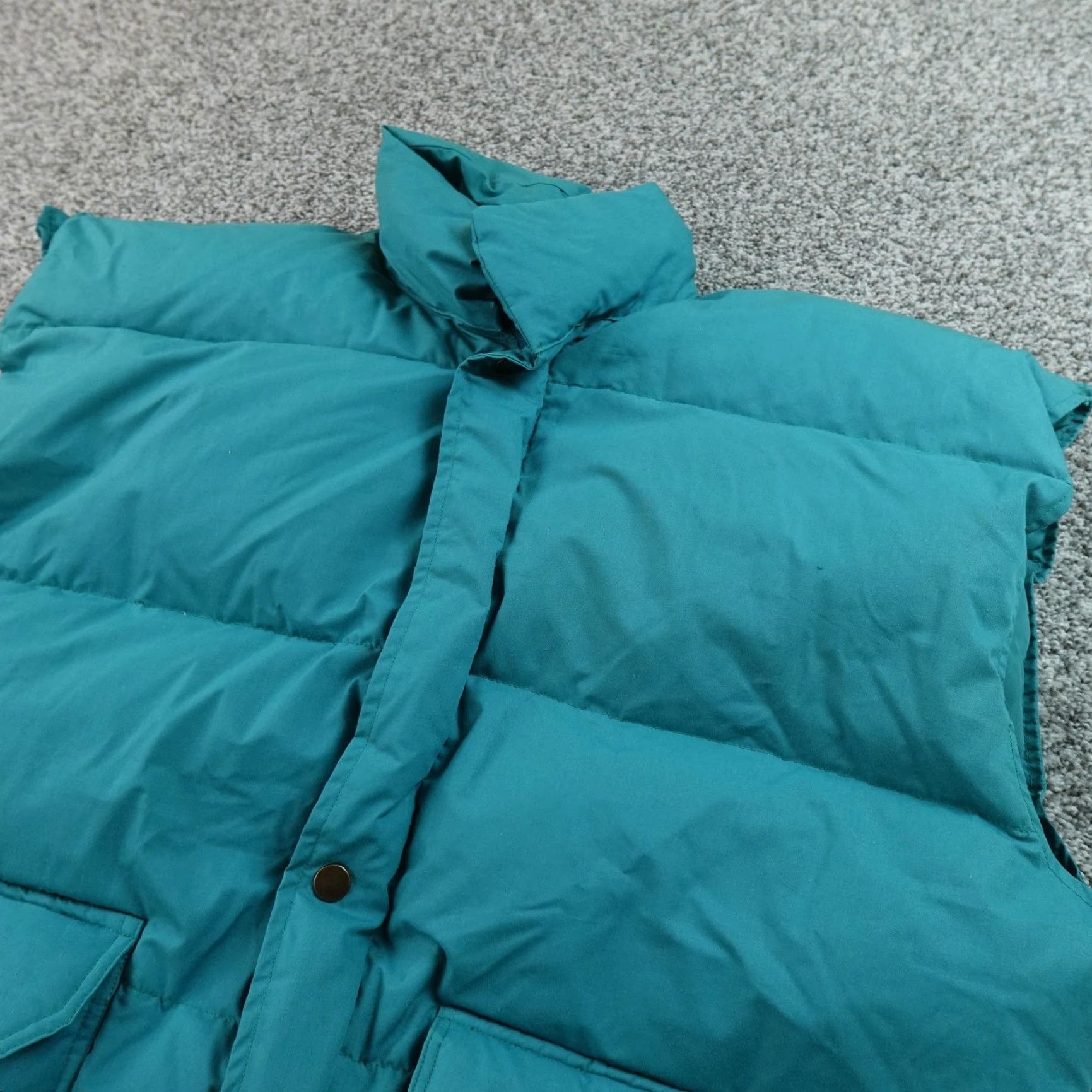 Vintage VTG Key Vest Mens XL Blue Green Down Quilted Puffer Insulated Outdoor Workwear QC Pockets Size US XL / EU 56 / 4 - 2 Thumbnail