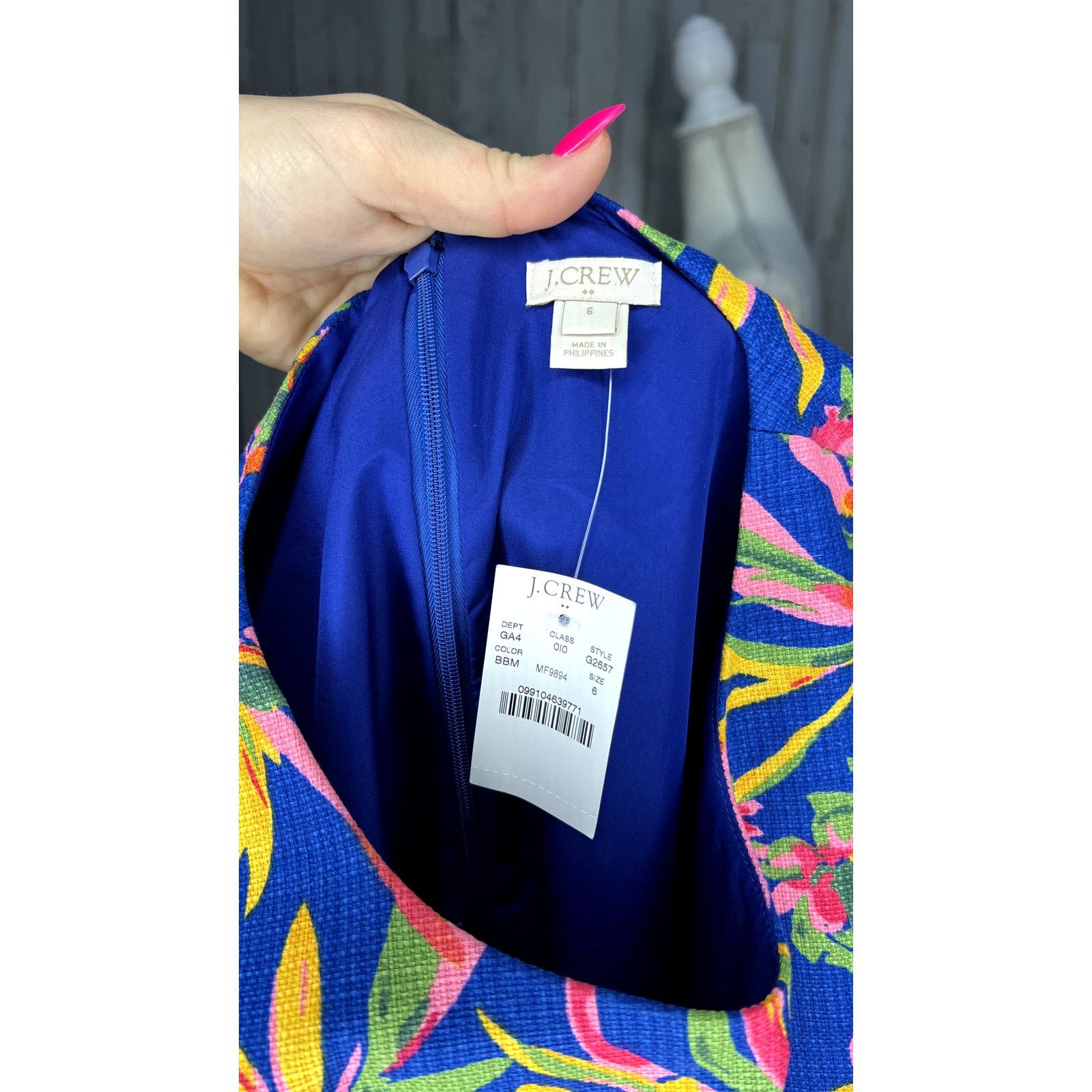 J.Crew NWT J.CREW Women's Multicolor Botanical Floral Shift Dress Size M / US 6-8 / IT 42-44 - 5 Thumbnail